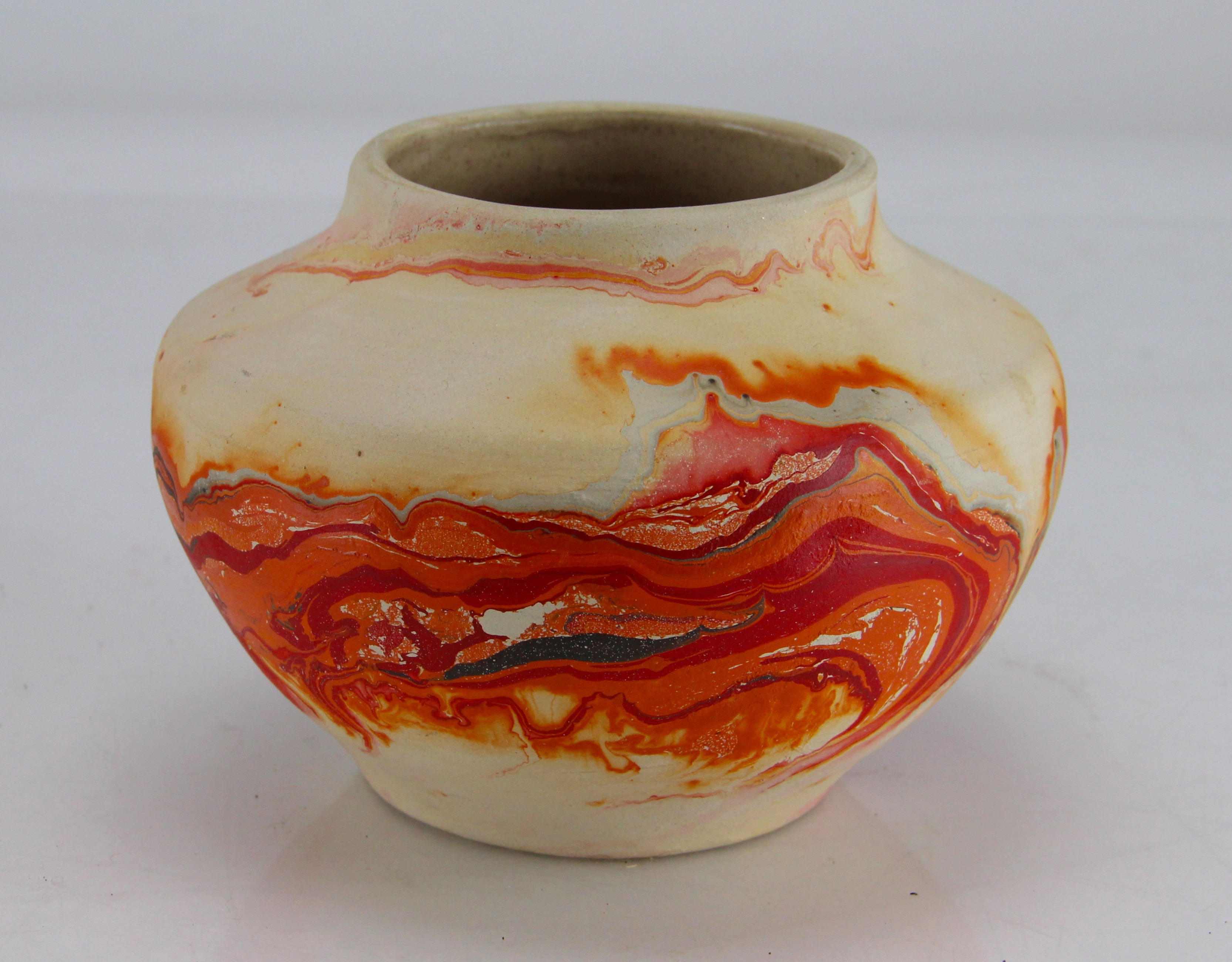 Peruvian Style Basket and Blanket With Nemadji Pottery