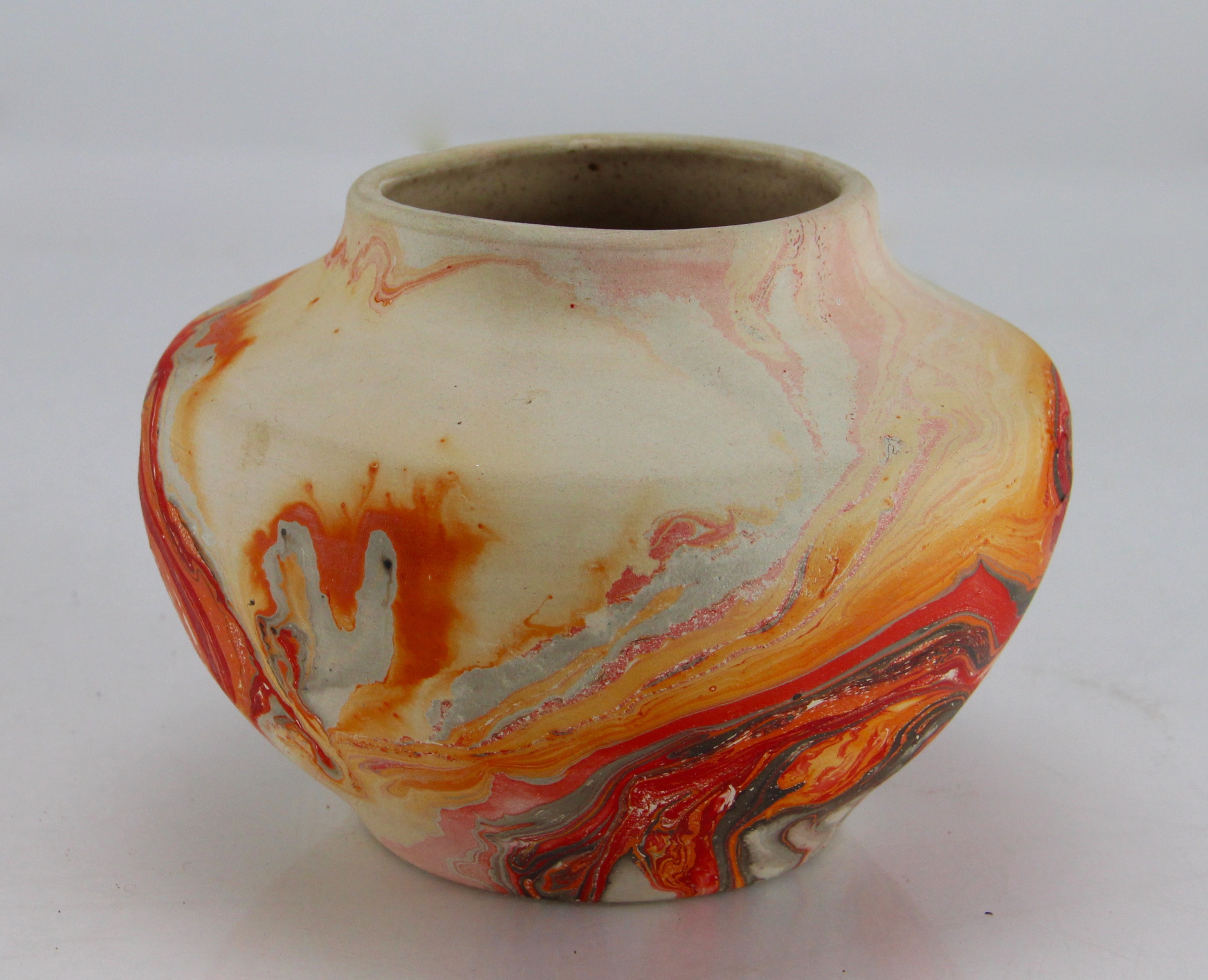 Peruvian Style Basket and Blanket With Nemadji Pottery