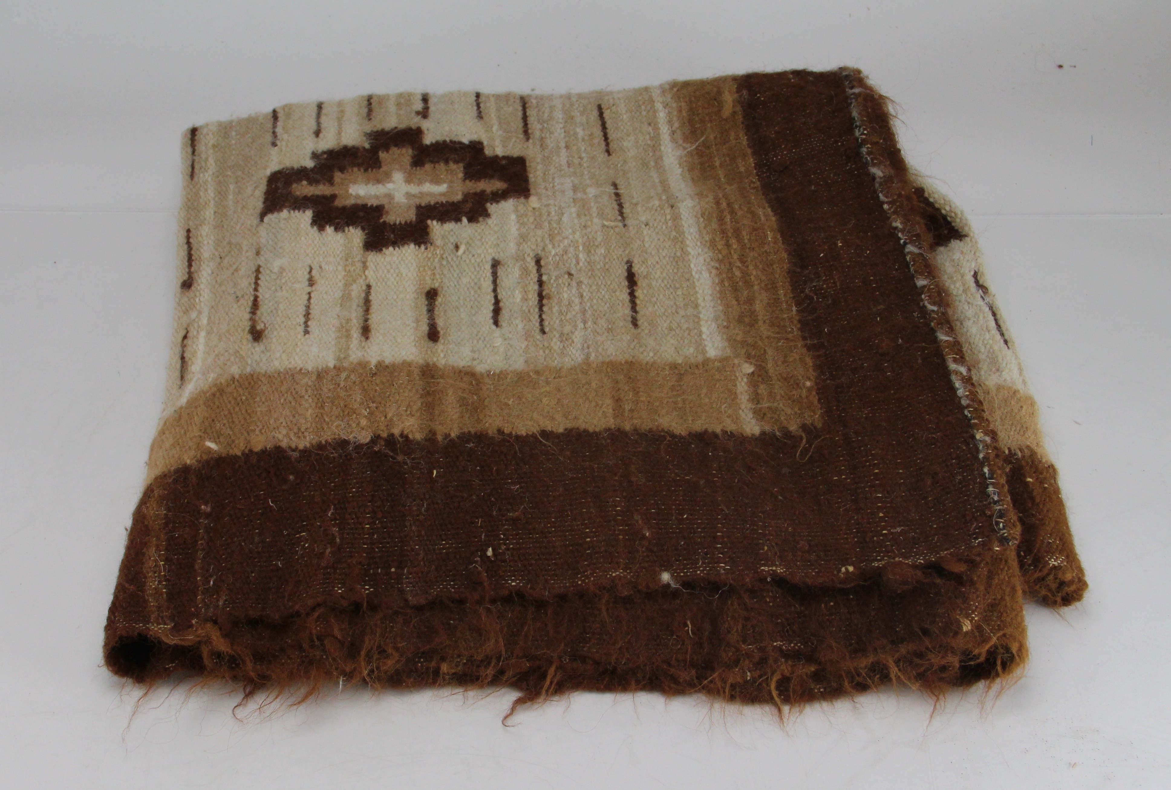 Peruvian Style Basket and Blanket With Nemadji Pottery