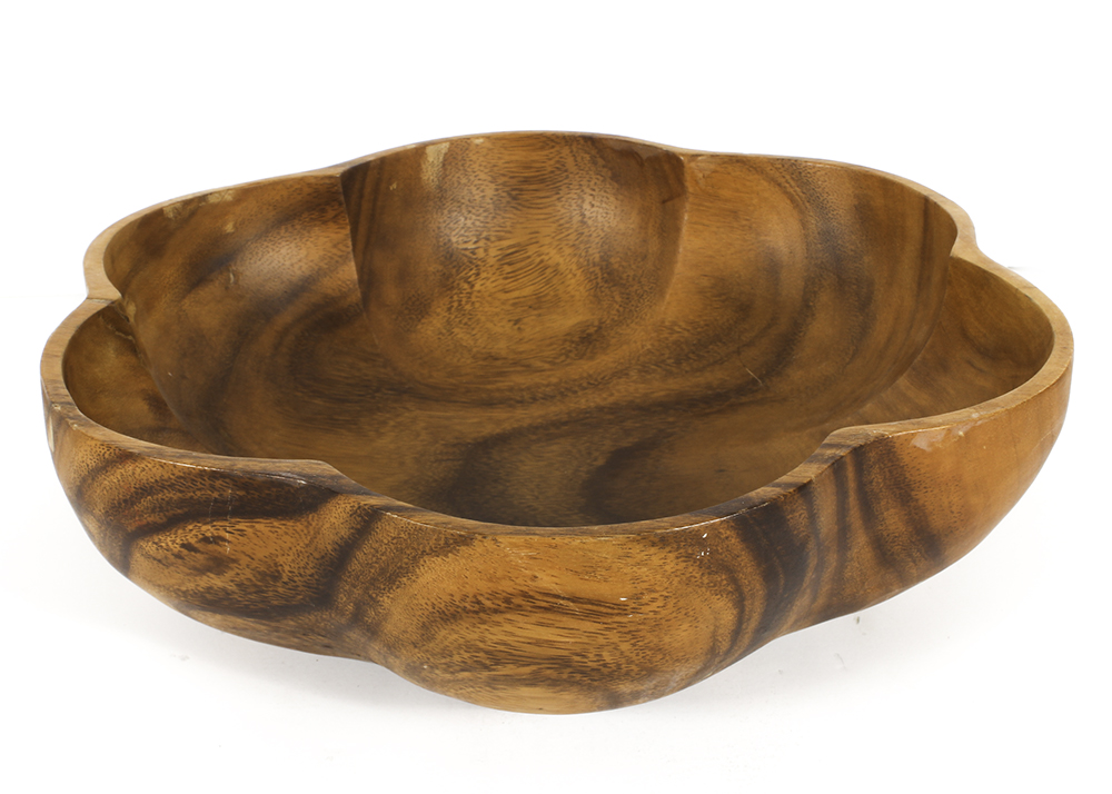 Vintage Monkey Pod Salad Bowl Set