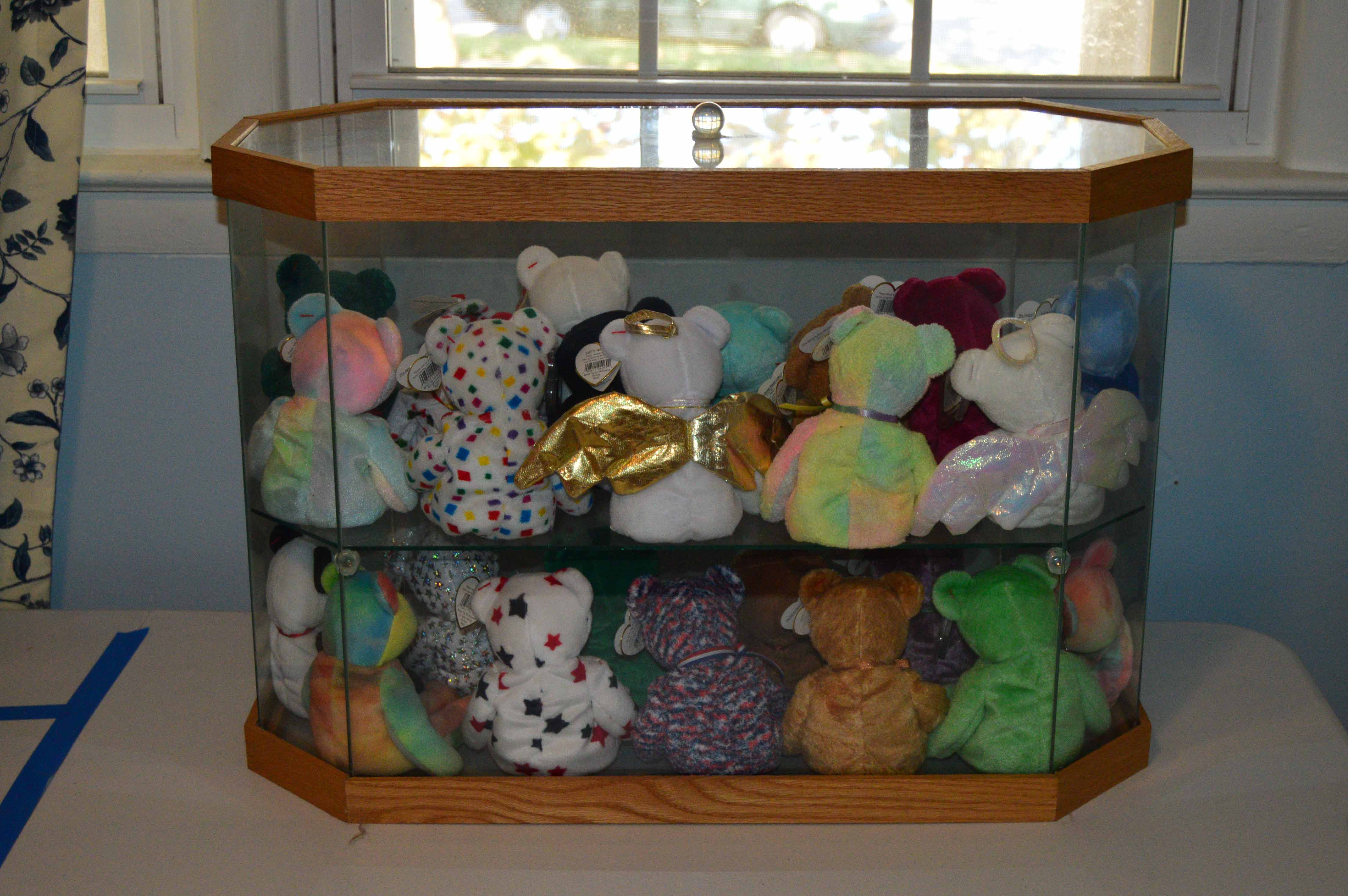 Display Case with Various Beanie Babies