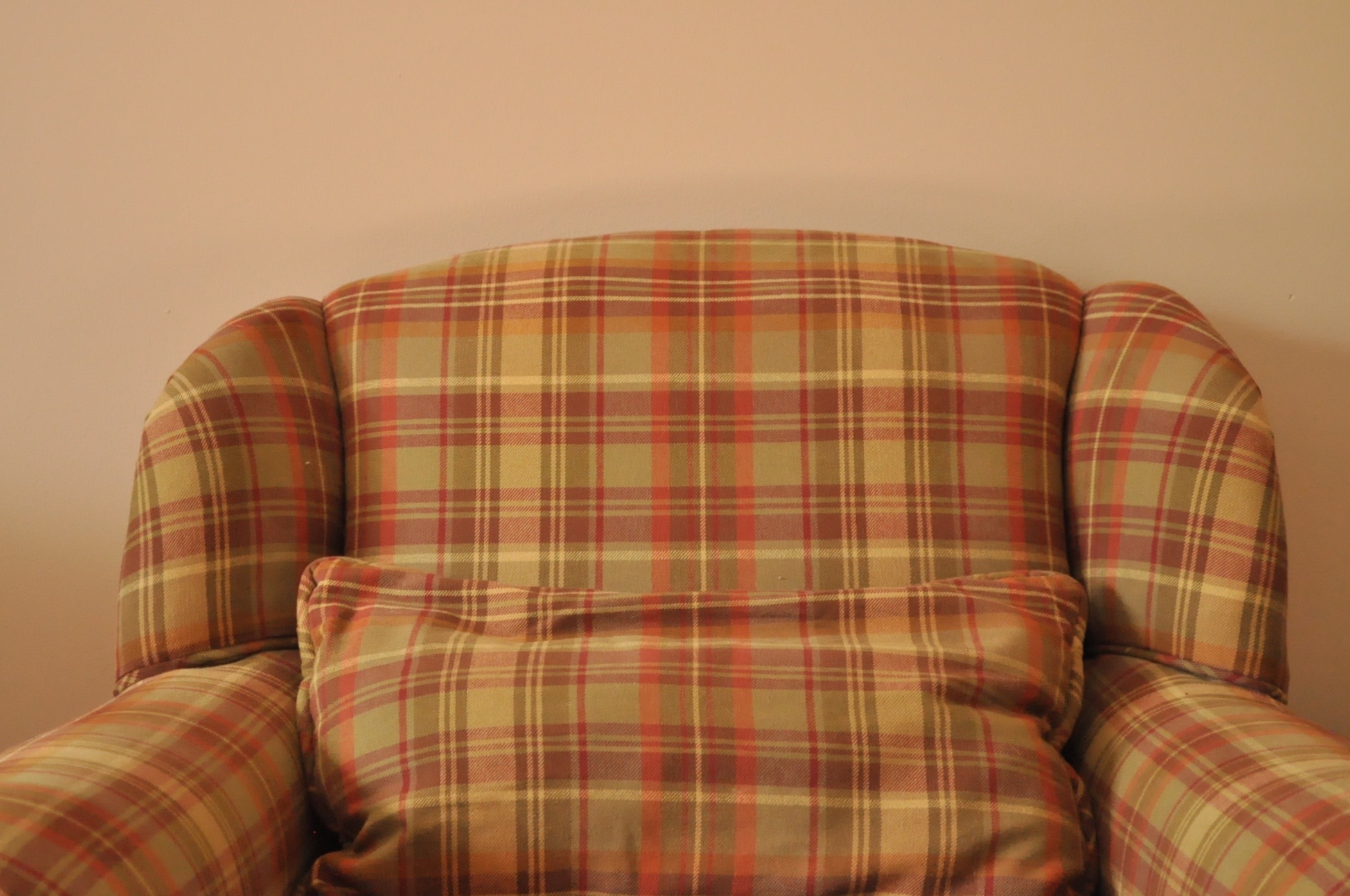 Plaid Upholstered Armchairs