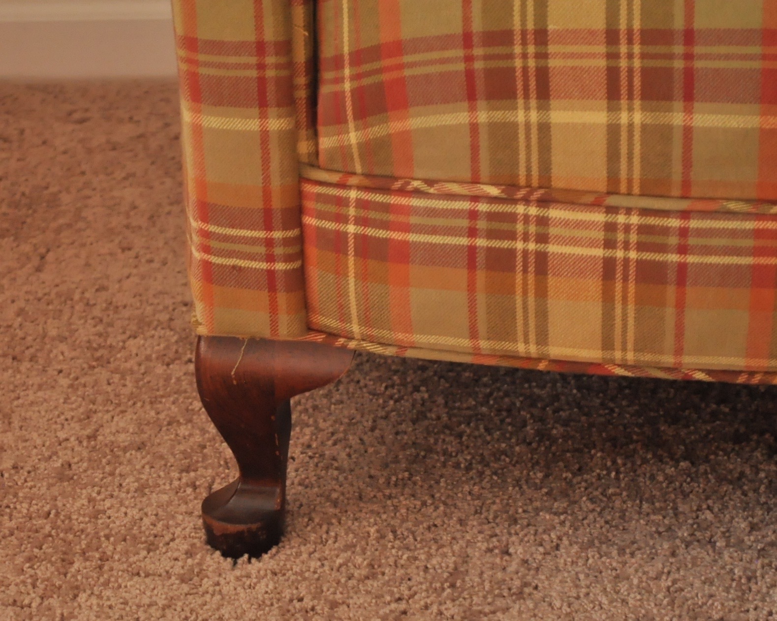 Plaid Upholstered Armchairs
