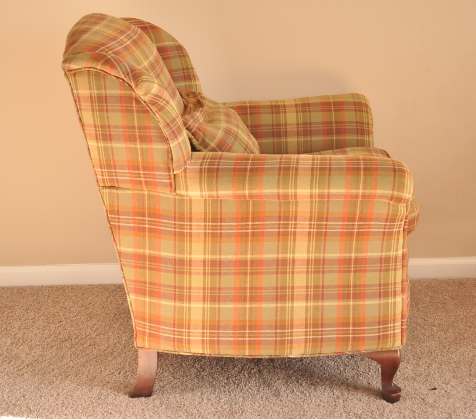 Plaid Upholstered Armchairs