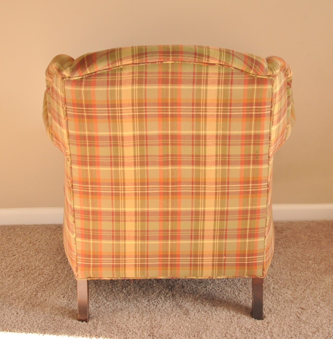 Plaid Upholstered Armchairs