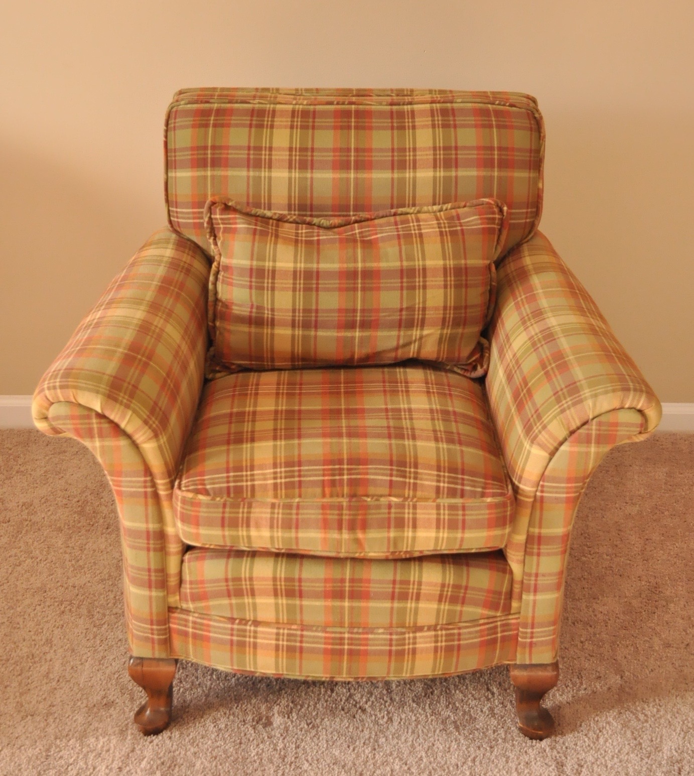 Plaid Upholstered Armchairs
