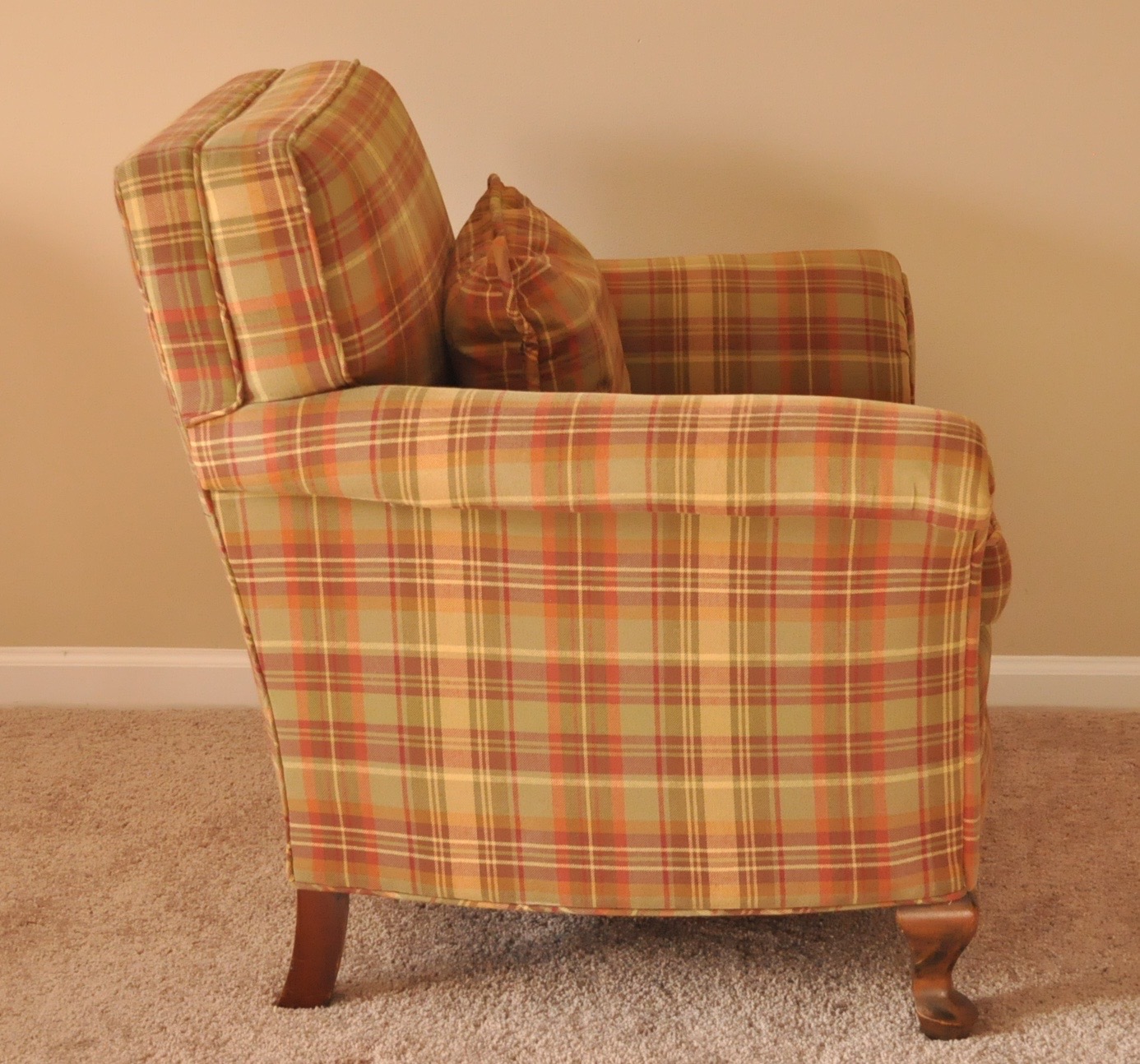 Plaid Upholstered Armchairs
