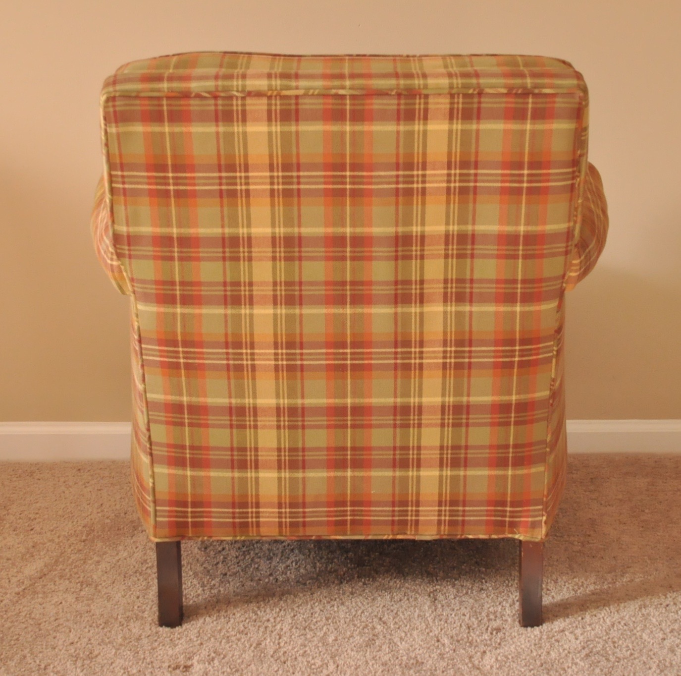 Plaid Upholstered Armchairs