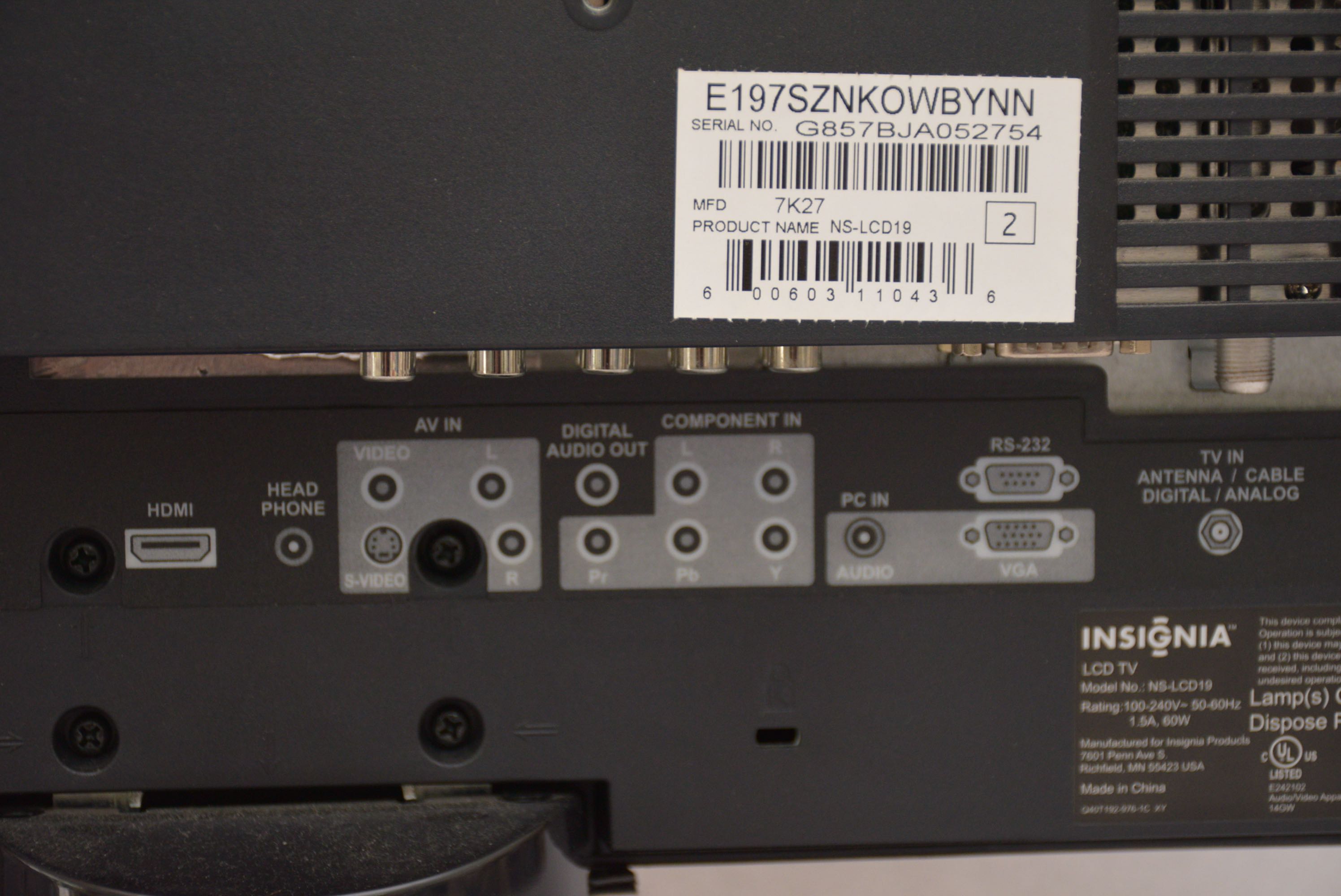 Insignia 19" LCD Television