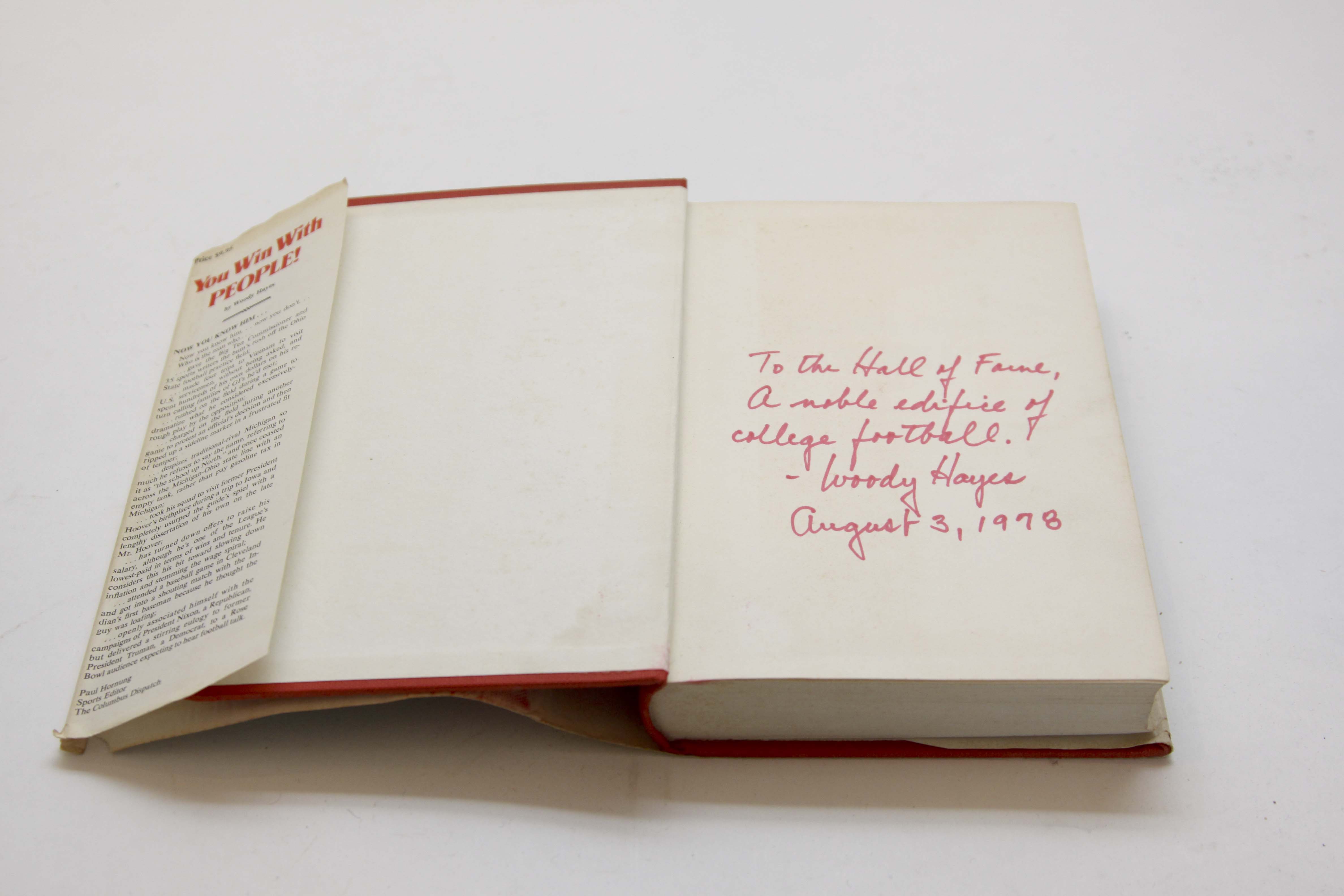 Book Signed and Dated by Woody Hayes