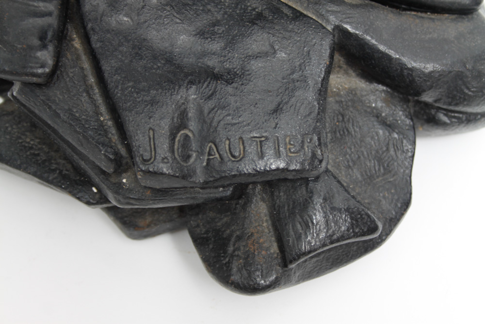 J. Gautier Cast Iron Statues of Don Quixote and Mephistopheles