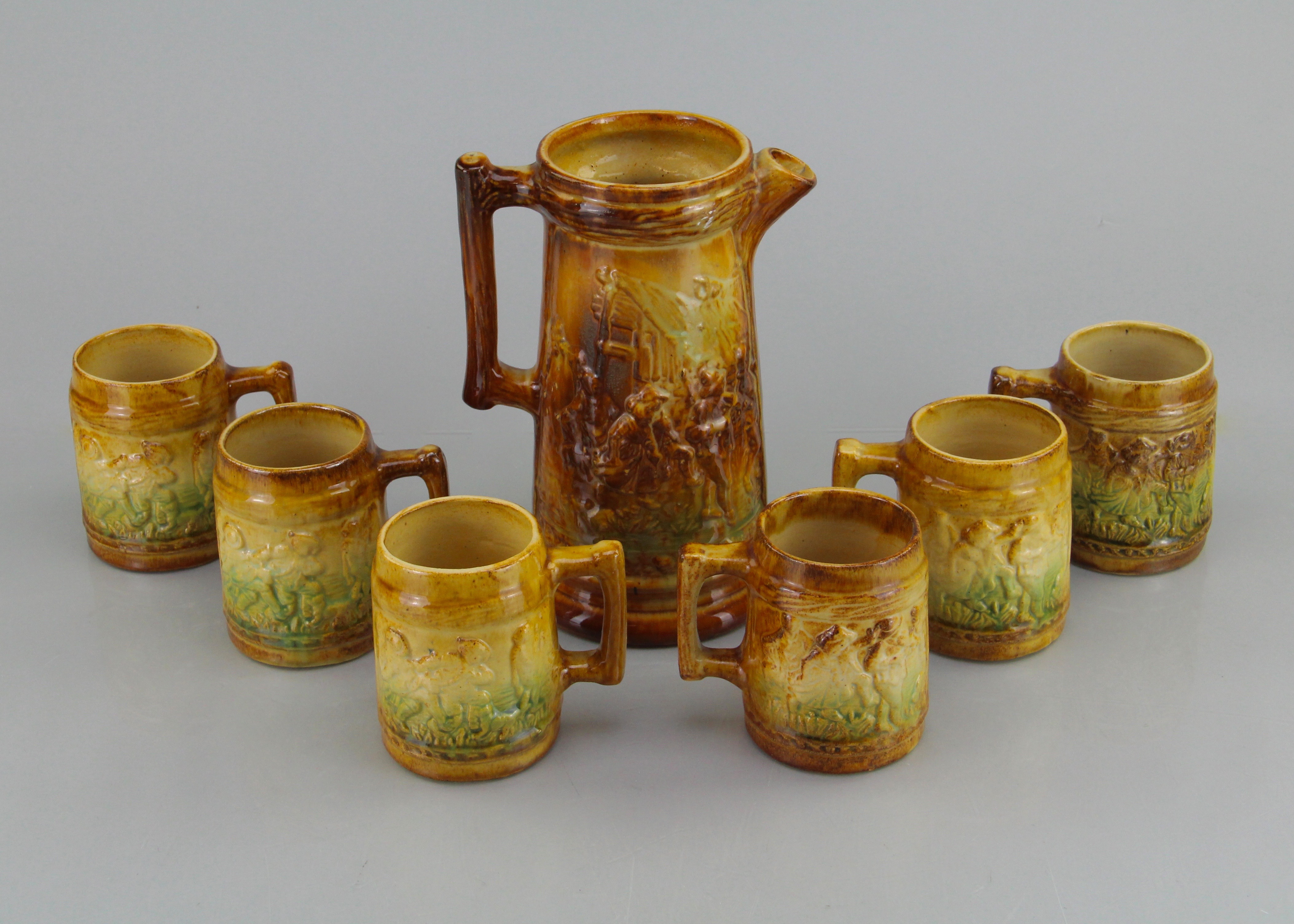 Vintage Brush Ware Pottery Set