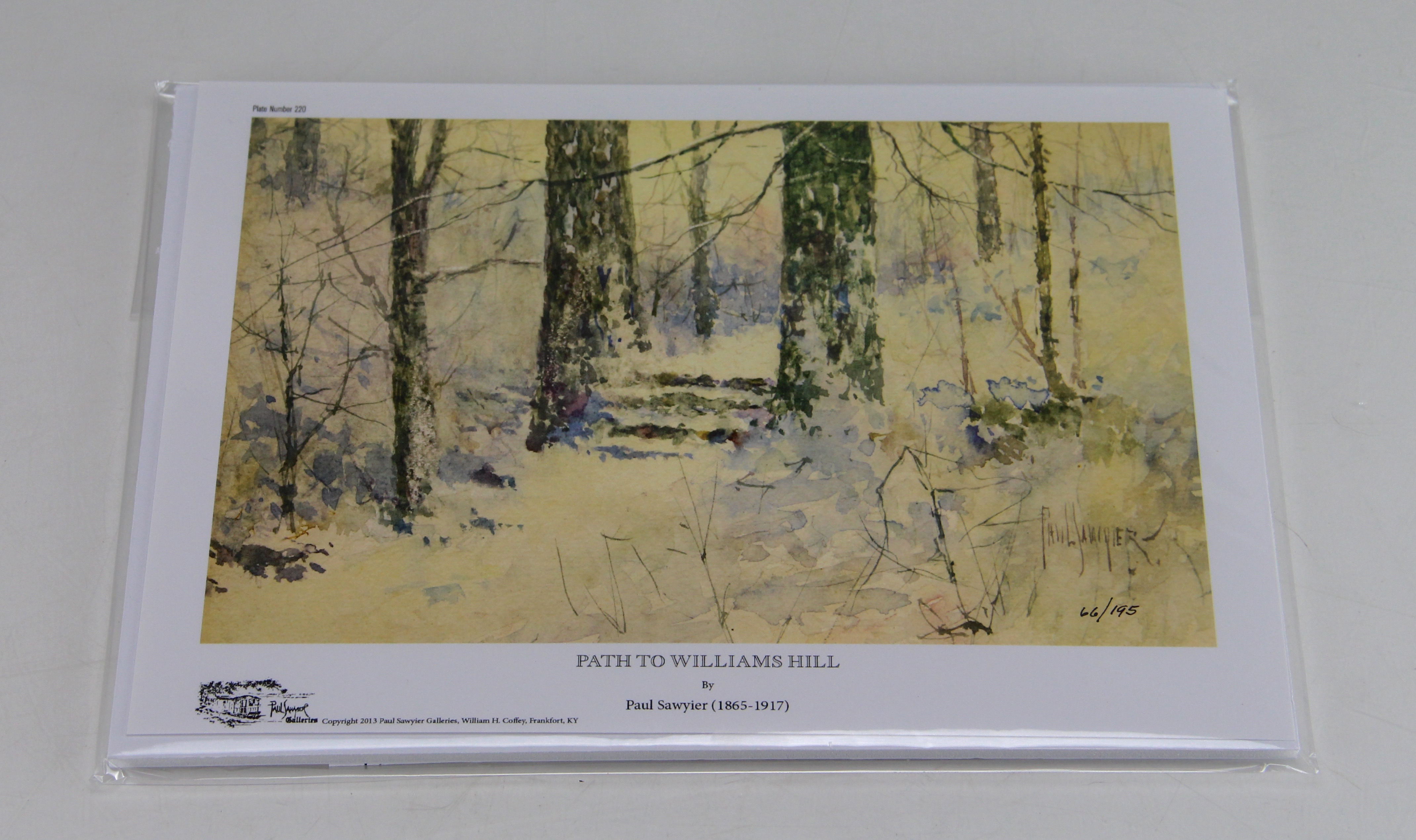 Paul Sawyier Offset Lithograph, "Path to Williams Hill"