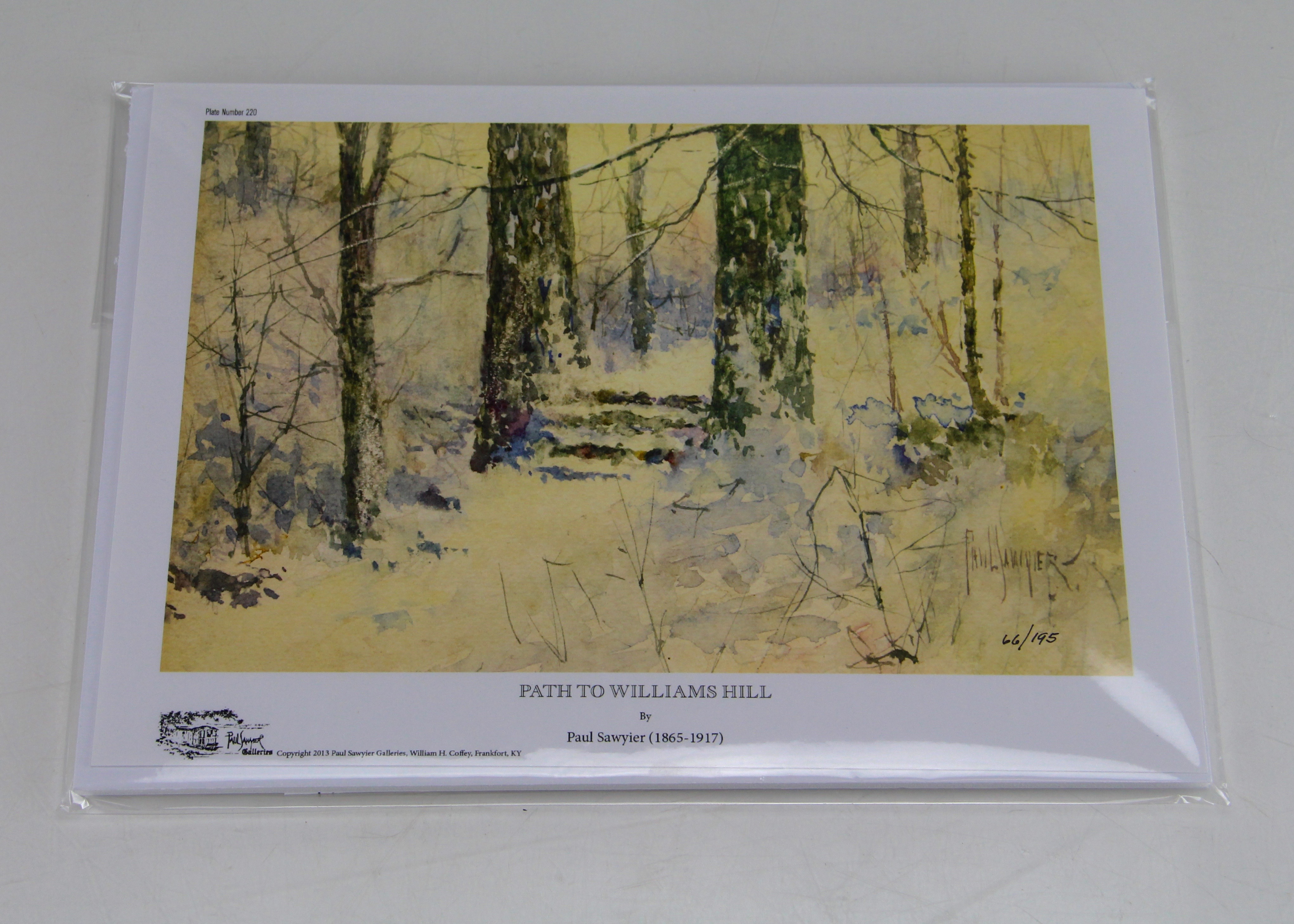 Paul Sawyier Offset Lithograph, "Path to Williams Hill"