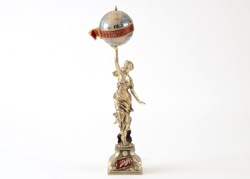 Schlitz Beer Lady with Globe Bar Light
