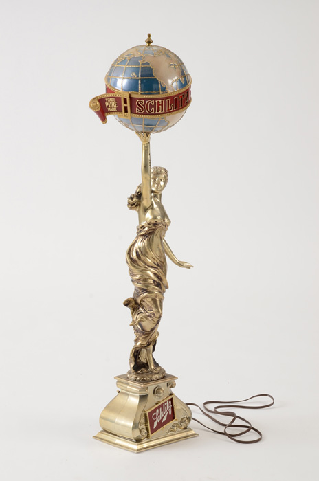 Schlitz Beer Lady with Globe Bar Light