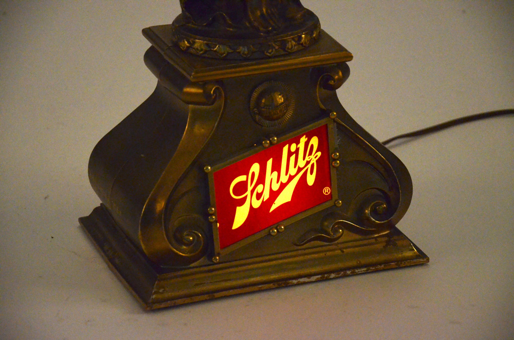 Schlitz Beer Lady with Globe Bar Light