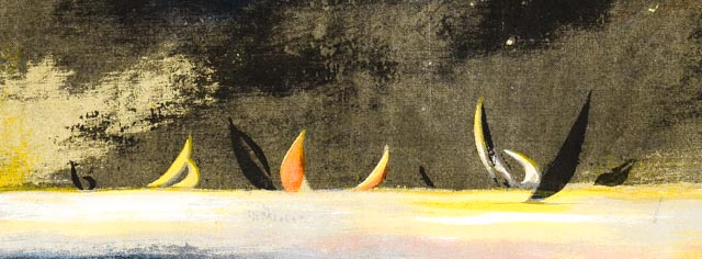 Mid Century Serigraph on Canvas by Dietrich Grunewald