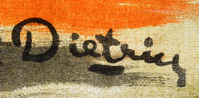 Mid Century Serigraph on Canvas by Dietrich Grunewald