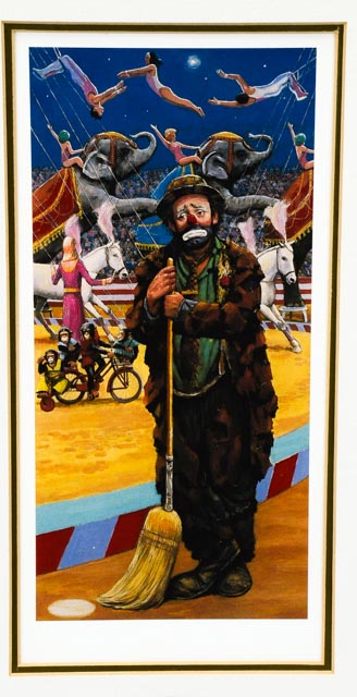 Barry Leighton-Jones Offset Lithograph of Emmett Kelly Triptych