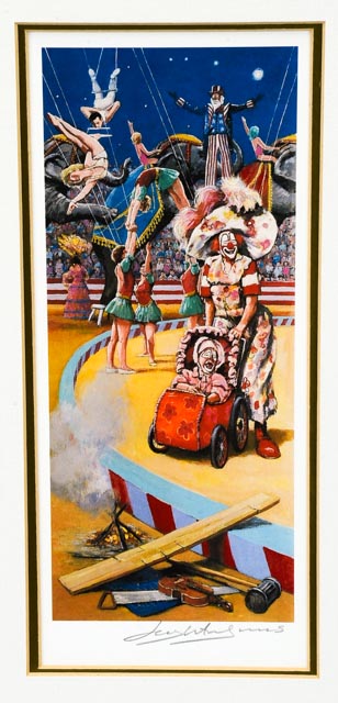 Barry Leighton-Jones Offset Lithograph of Emmett Kelly Triptych