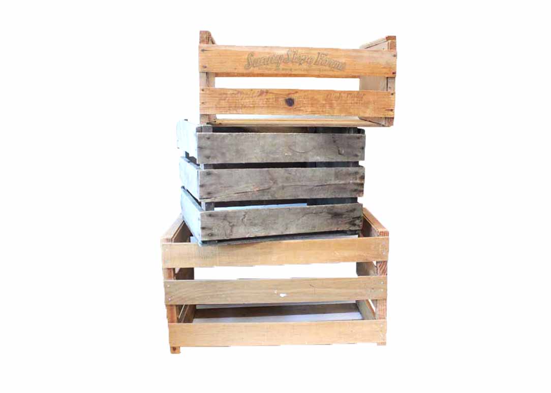 Trio of Vintage Wooden Crates