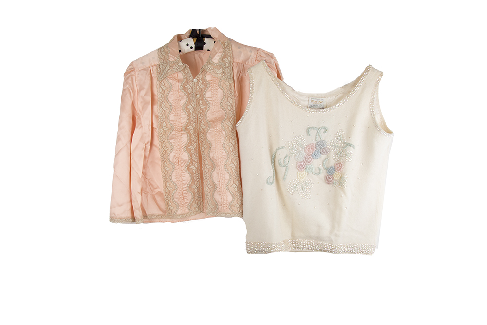 Vintage Ladies Bed Jacket and Knitted Vest