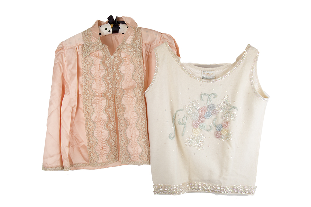 Vintage Ladies Bed Jacket and Knitted Vest