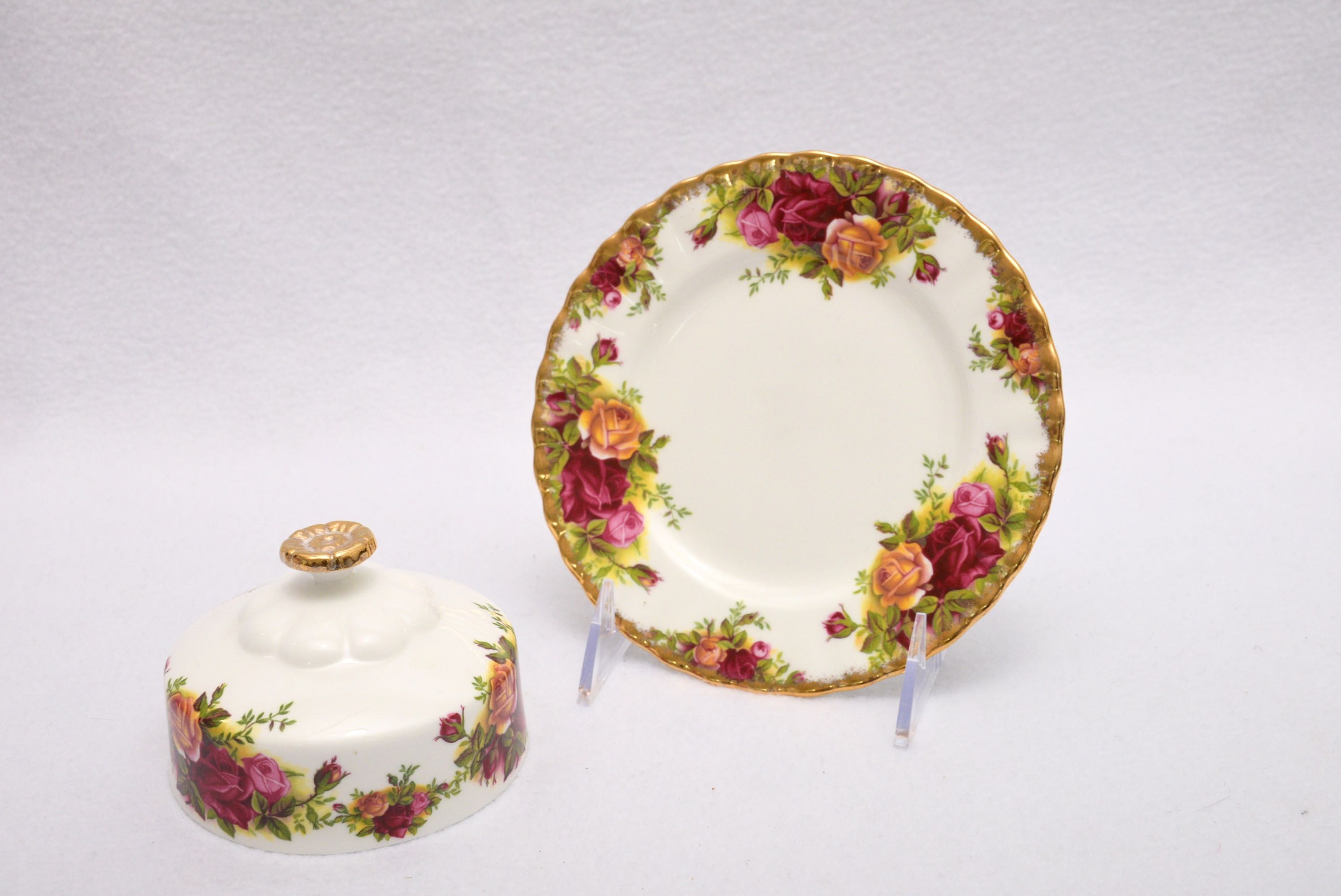 Royal Albert "Old Country Roses" Salt & Pepper and Round Butter