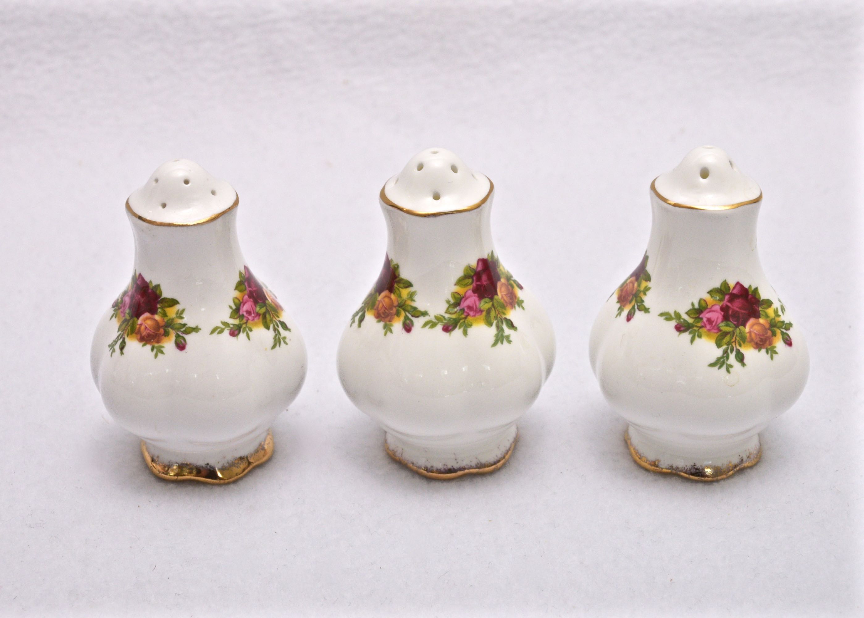 Royal Albert "Old Country Roses" Salt & Pepper and Round Butter