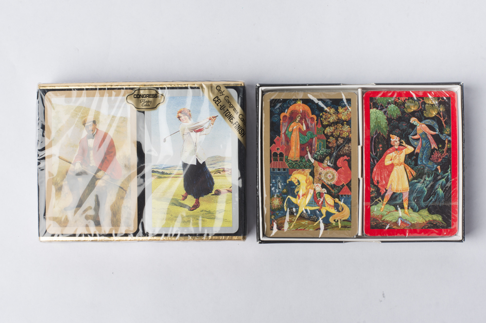 Two Boxed Sets of Pictorial Playing Cards