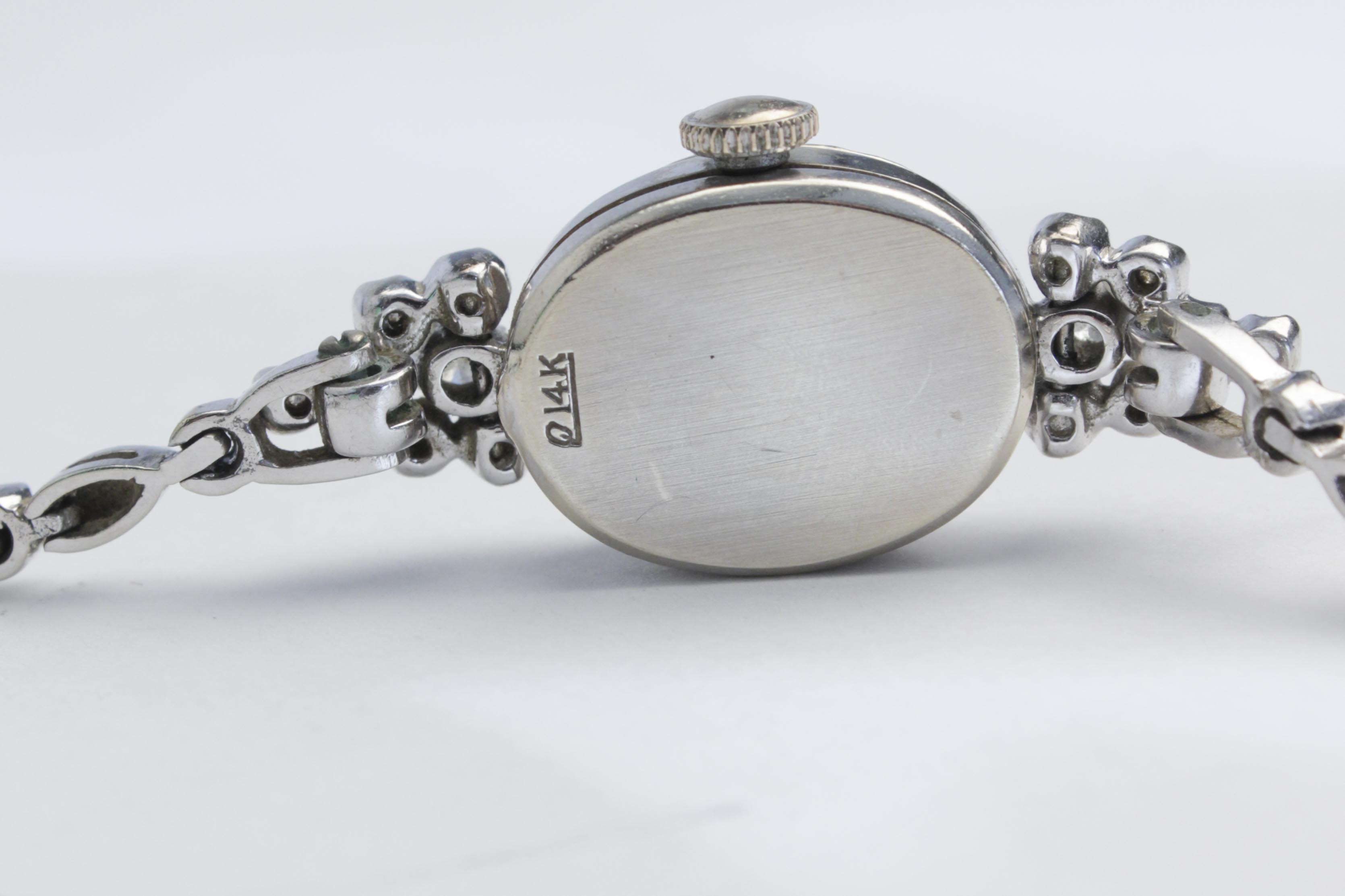 14K White Gold & Diamond Hamilton Watch + Bracelet