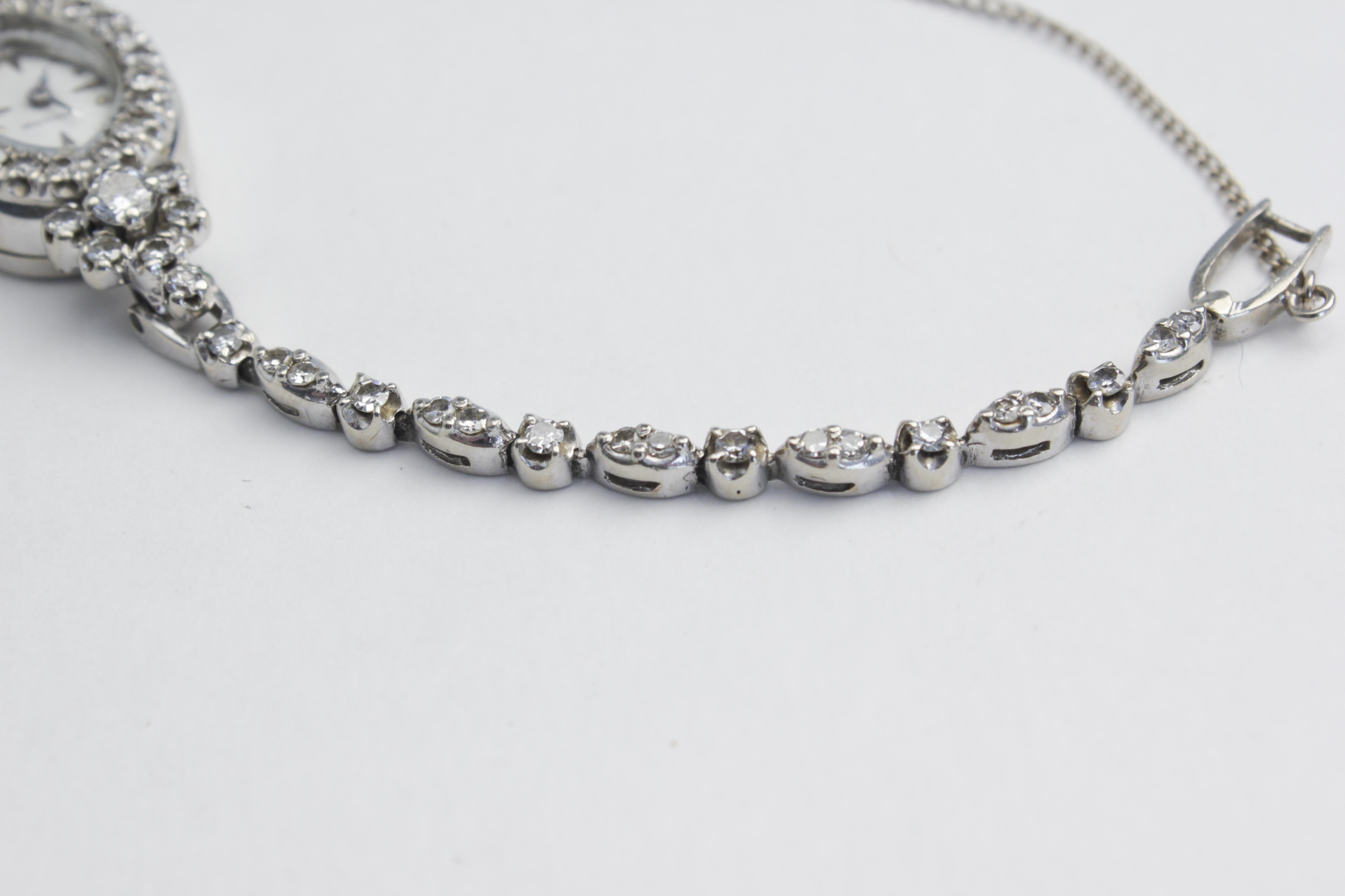 14K White Gold & Diamond Hamilton Watch + Bracelet