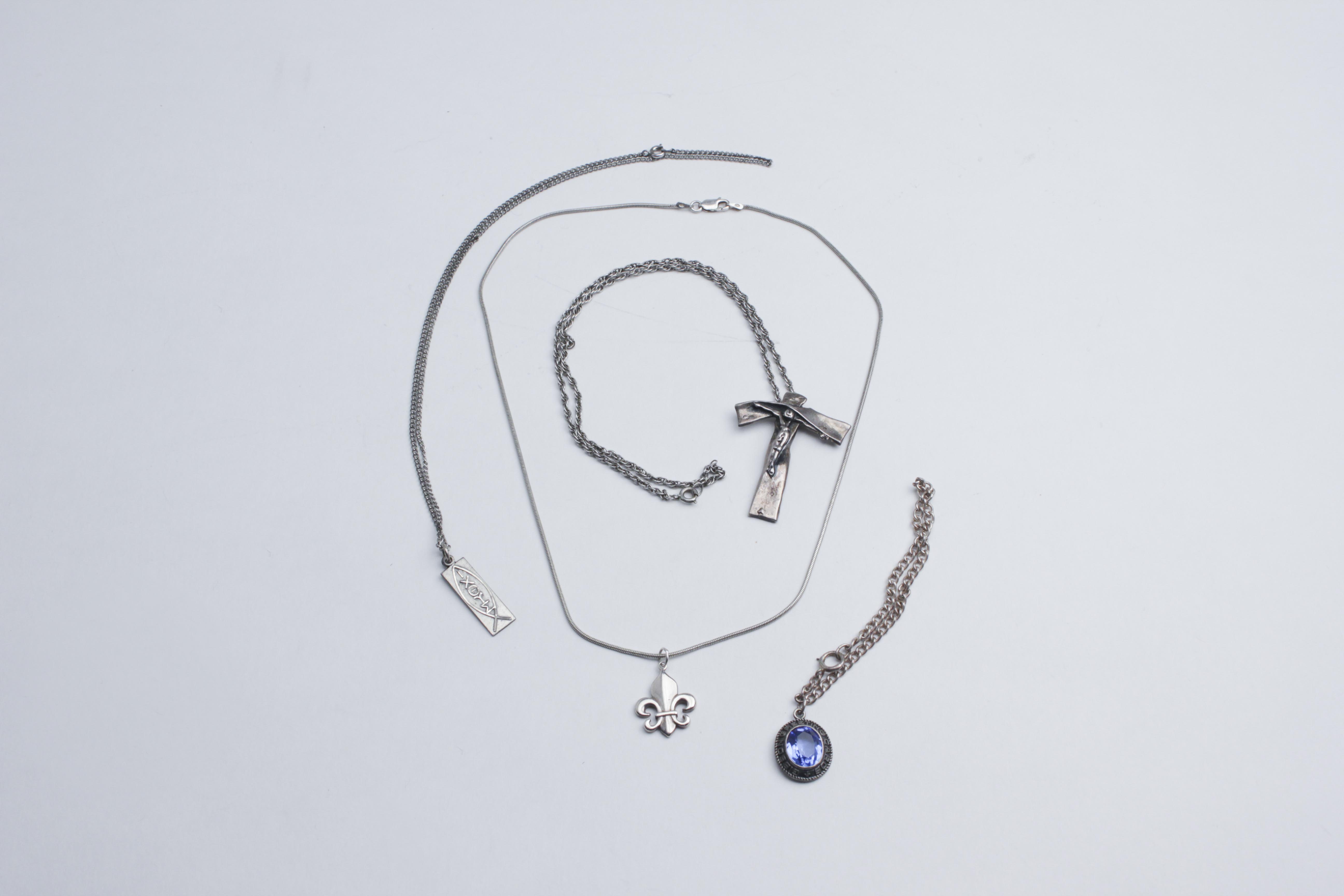 Sterling Necklace and Bracelet Group