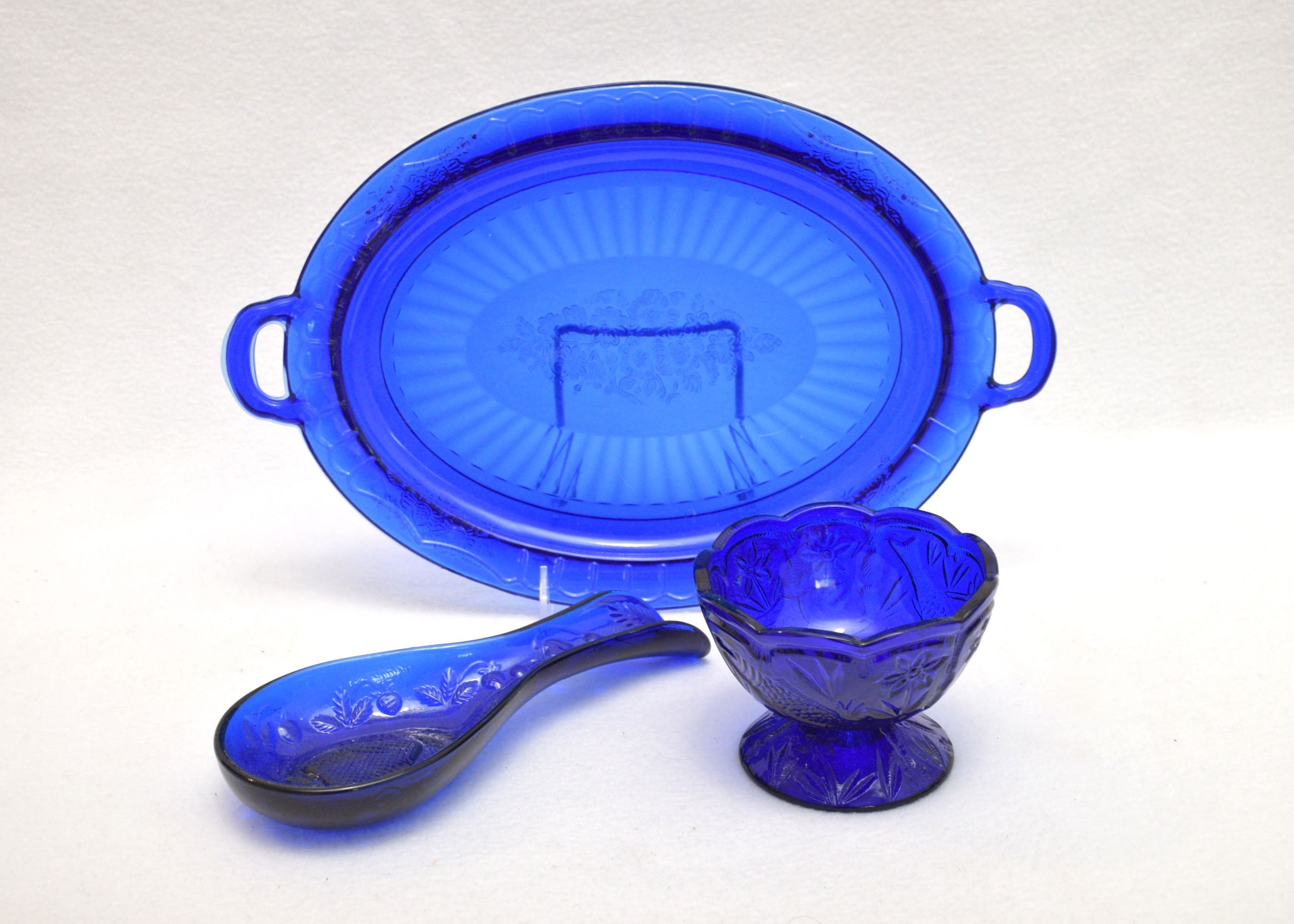 Collection of Vintage Cobalt Blue Glass Pieces