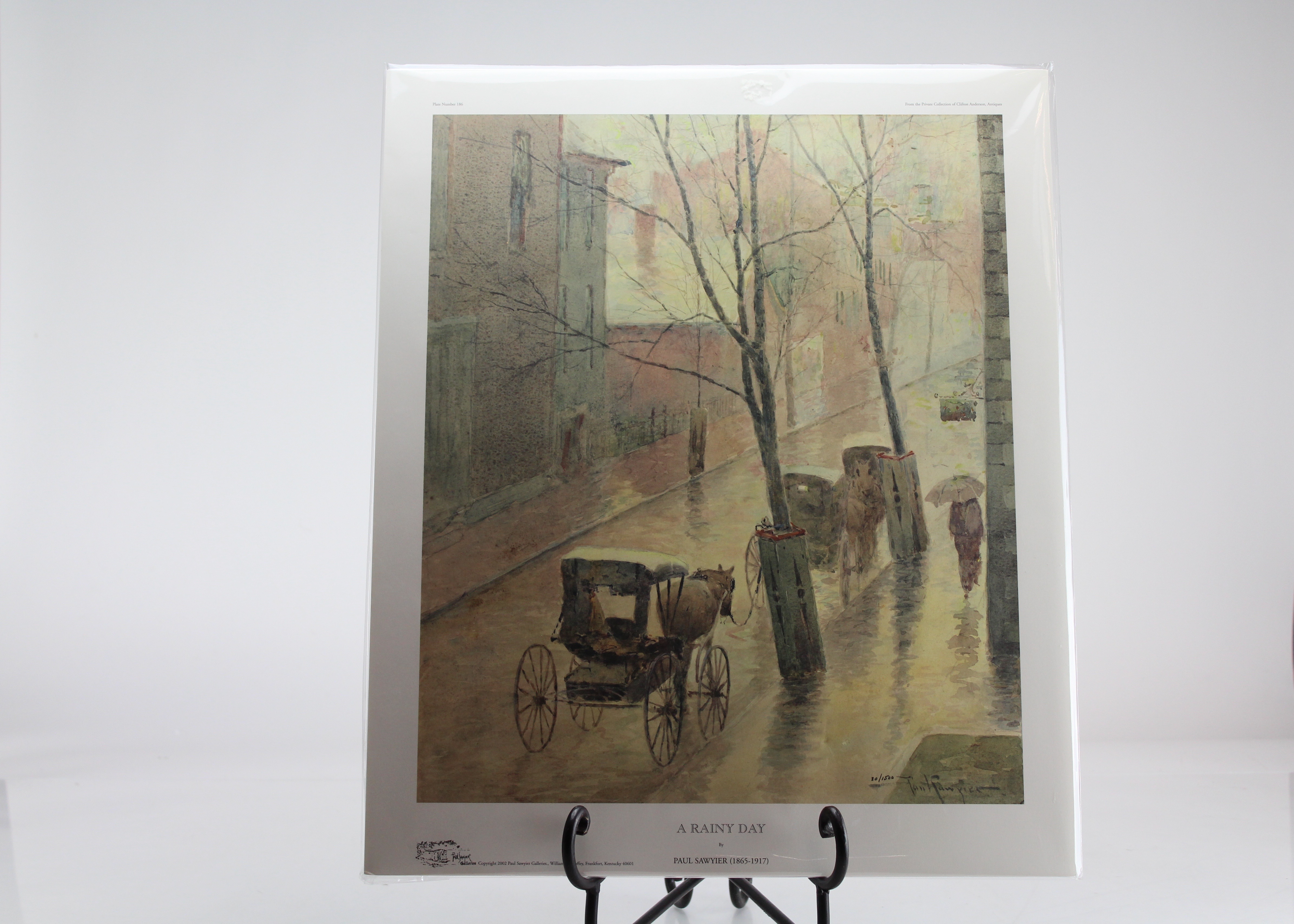Paul Sawyier Offset Lithograph, "A Rainy Day"