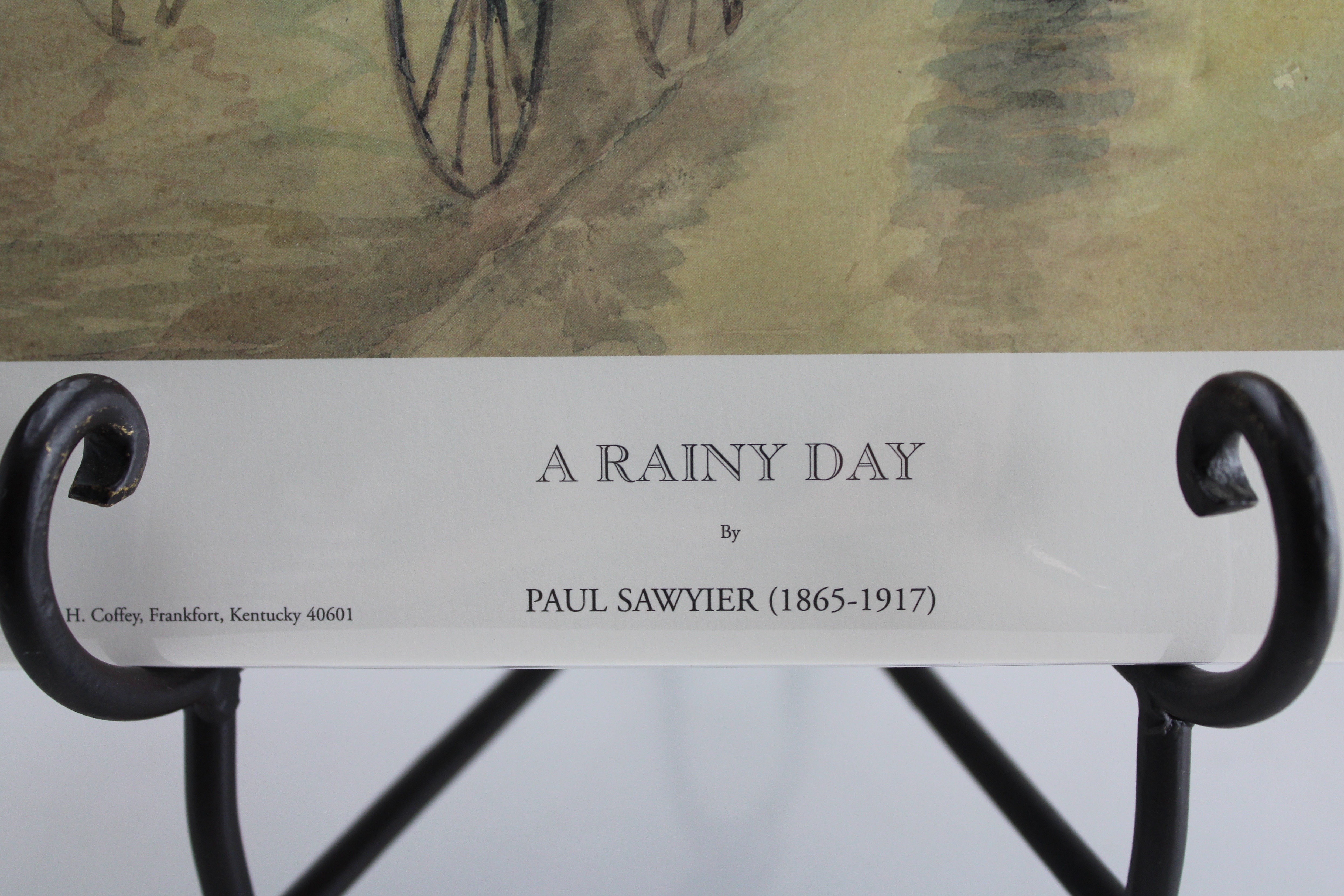 Paul Sawyier Offset Lithograph, "A Rainy Day"