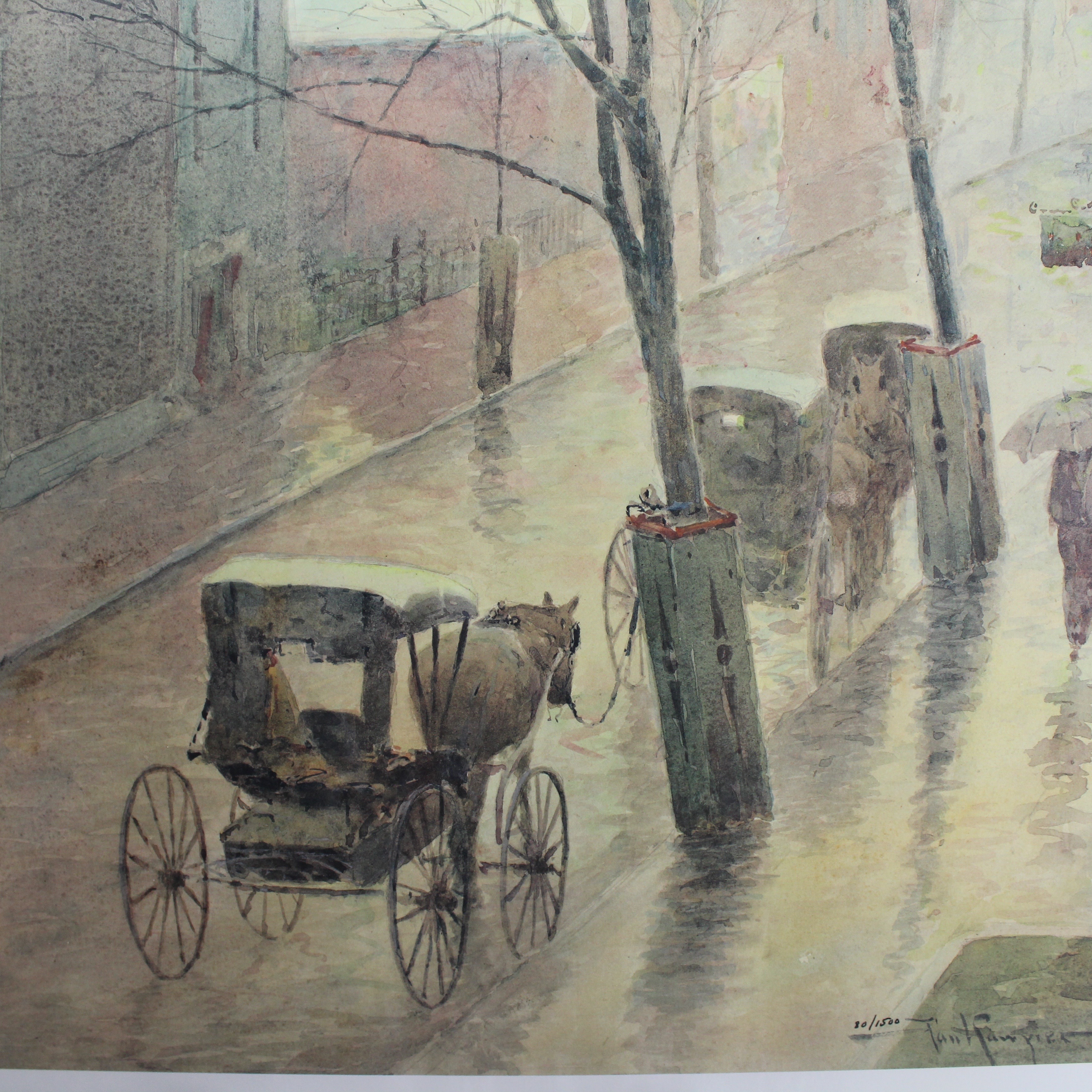 Paul Sawyier Offset Lithograph, "A Rainy Day"