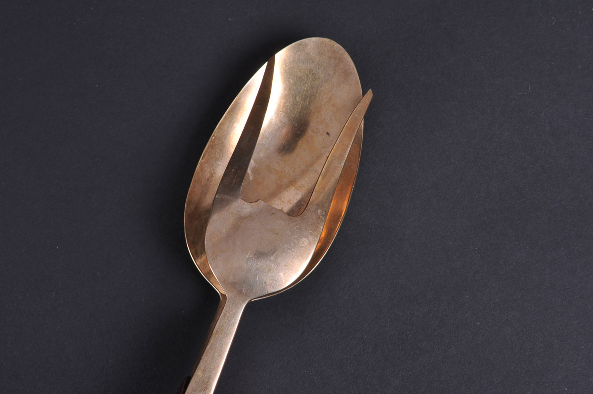 Vintage Bamboo Pattern Nickel Bronze Flatware Set