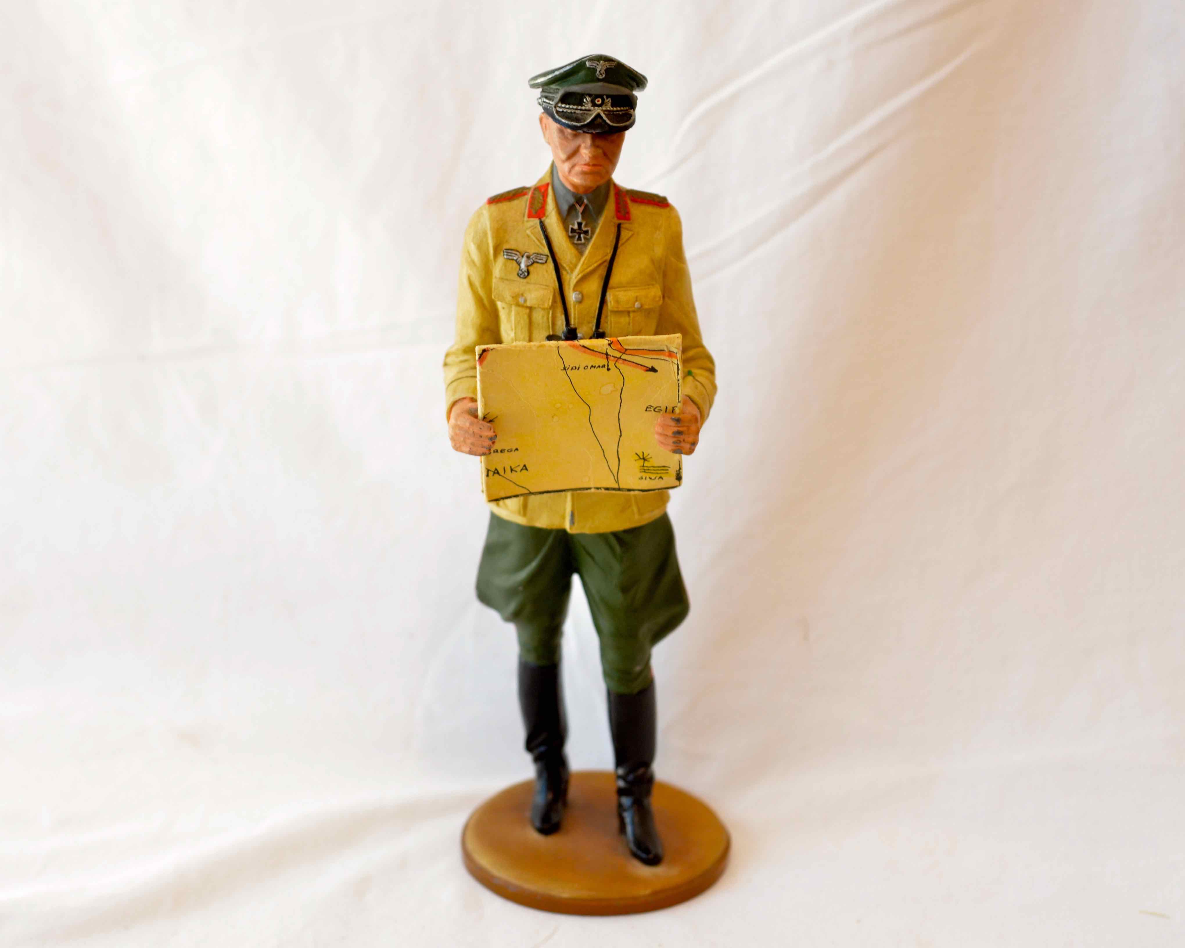 German Field Marshall Erwin Rommel Cast Iron Figurine