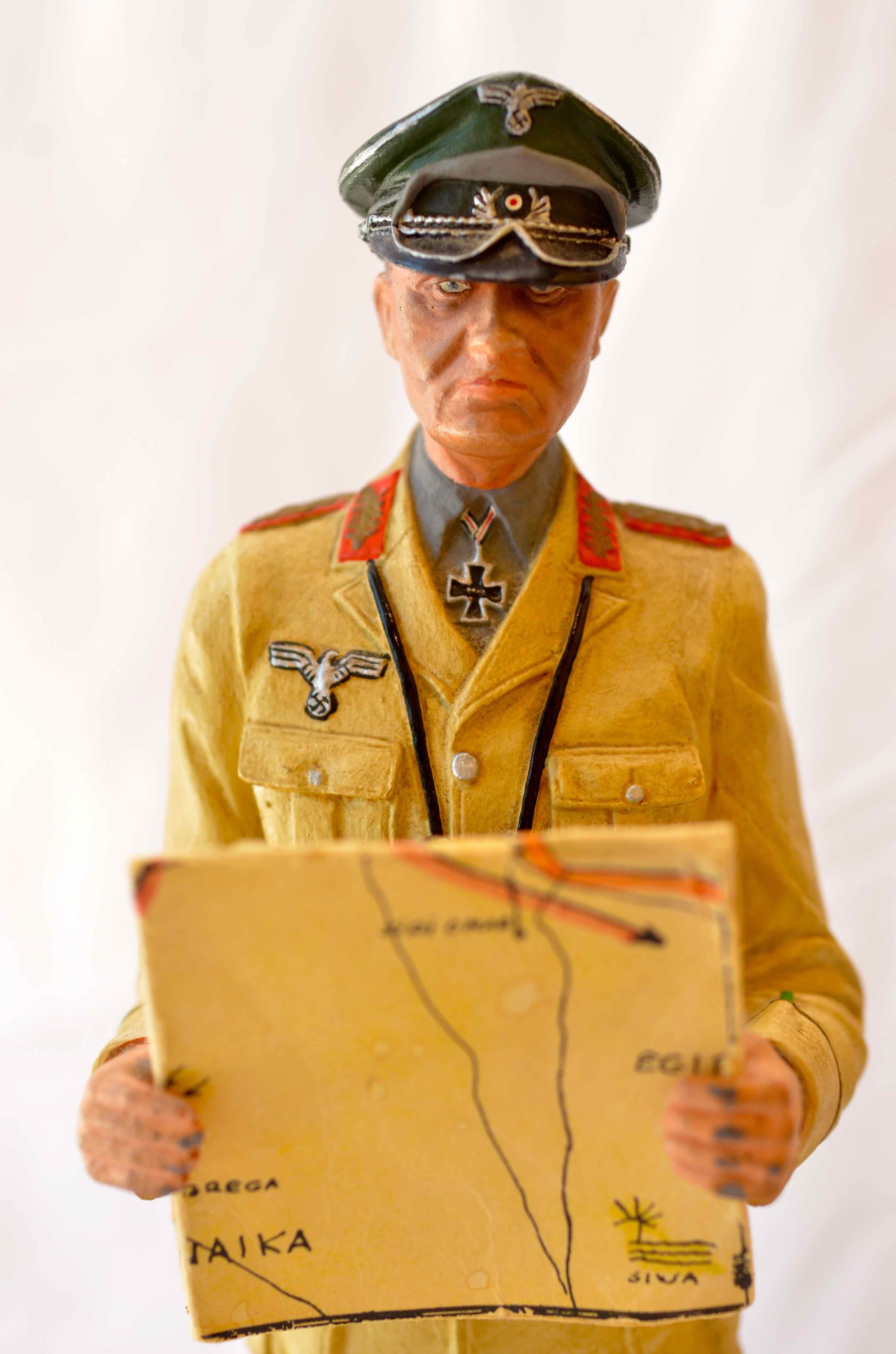 German Field Marshall Erwin Rommel Cast Iron Figurine