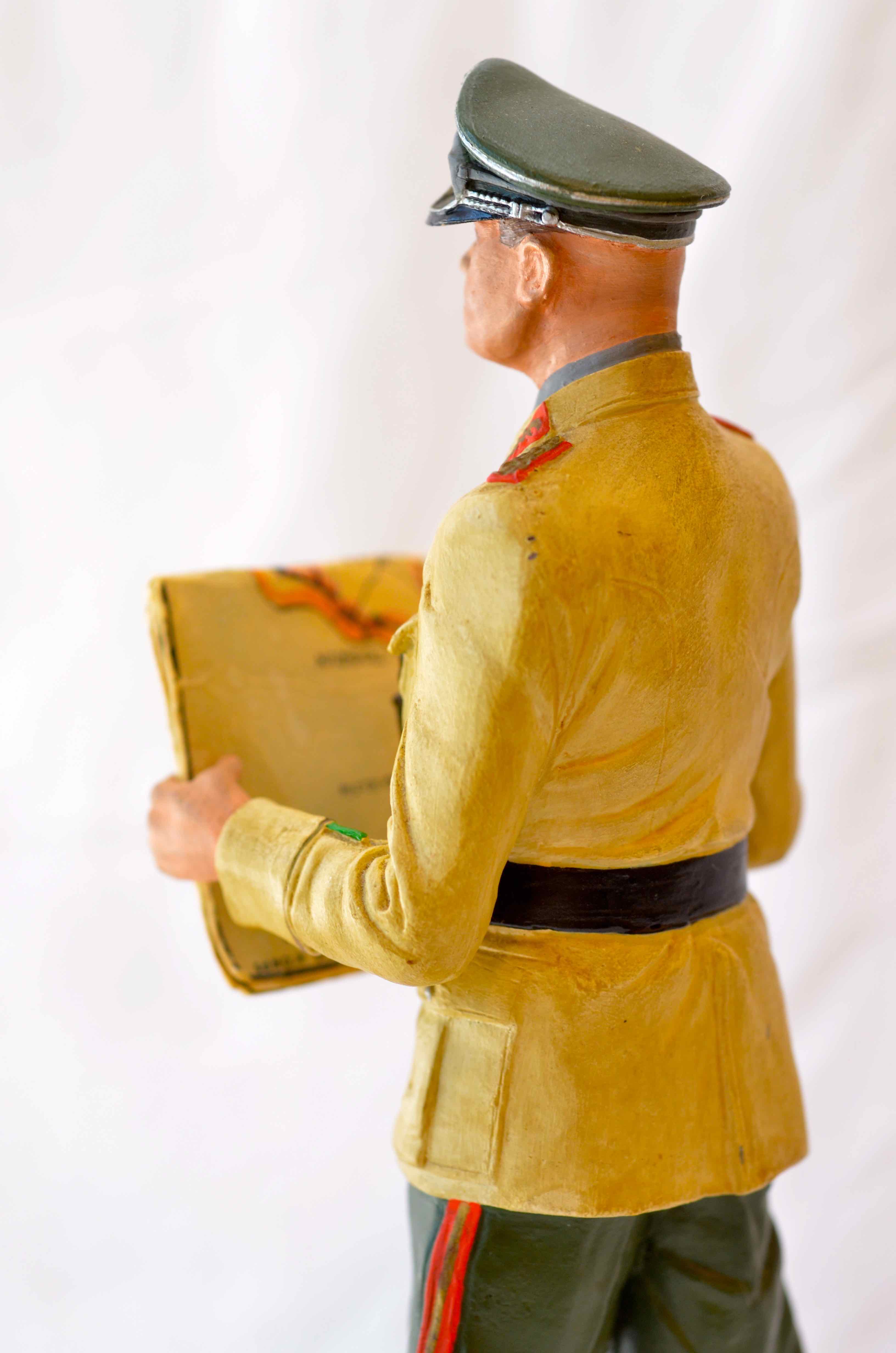 German Field Marshall Erwin Rommel Cast Iron Figurine