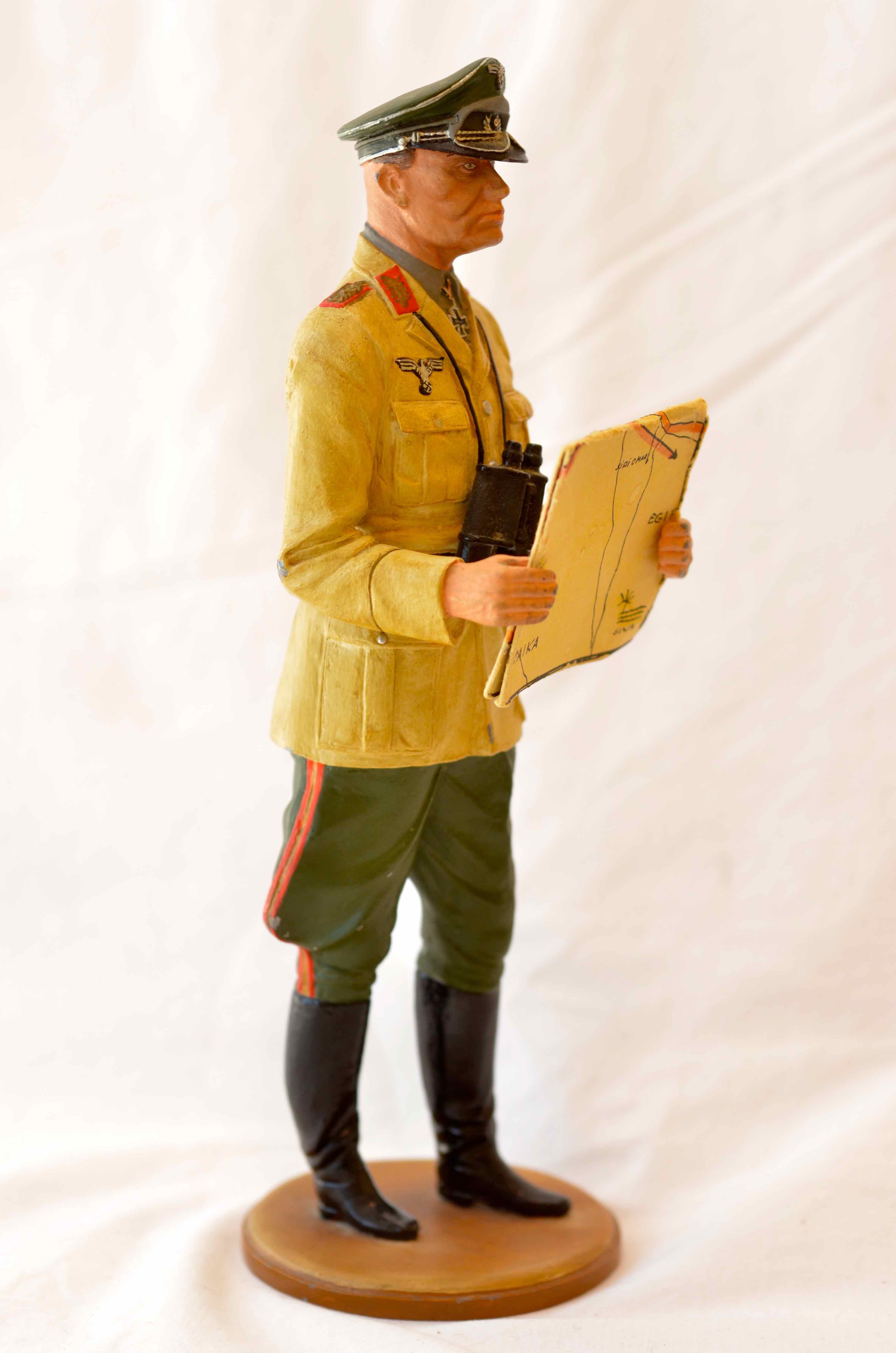 German Field Marshall Erwin Rommel Cast Iron Figurine