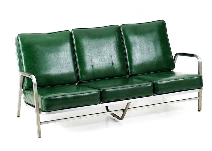 Mid-Century Commercial Chrome Settee