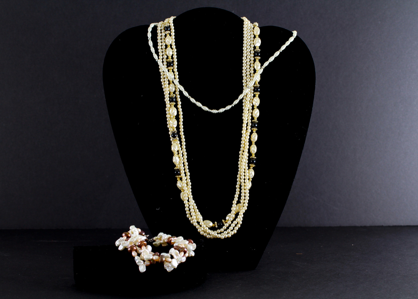 Pair of Faux Pearl Necklaces and Bracelet