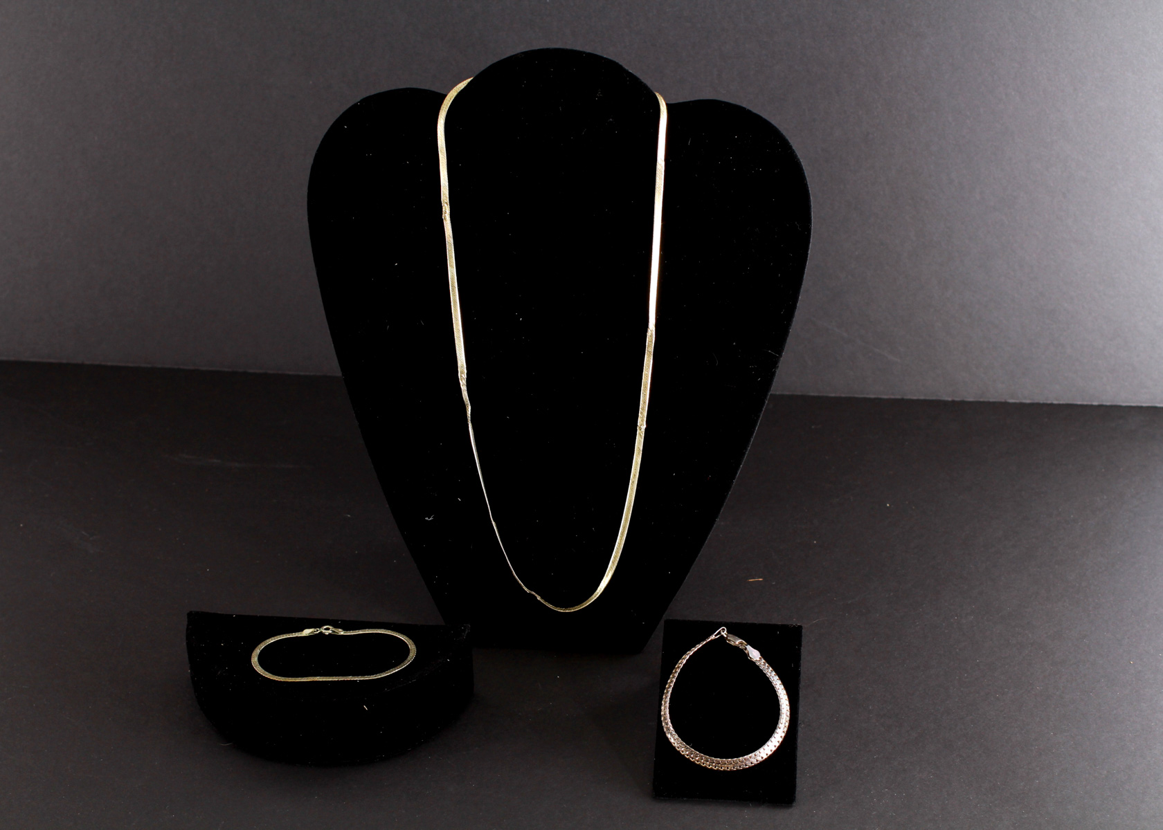 Pair of Sterling Silver Bracelets and Necklace