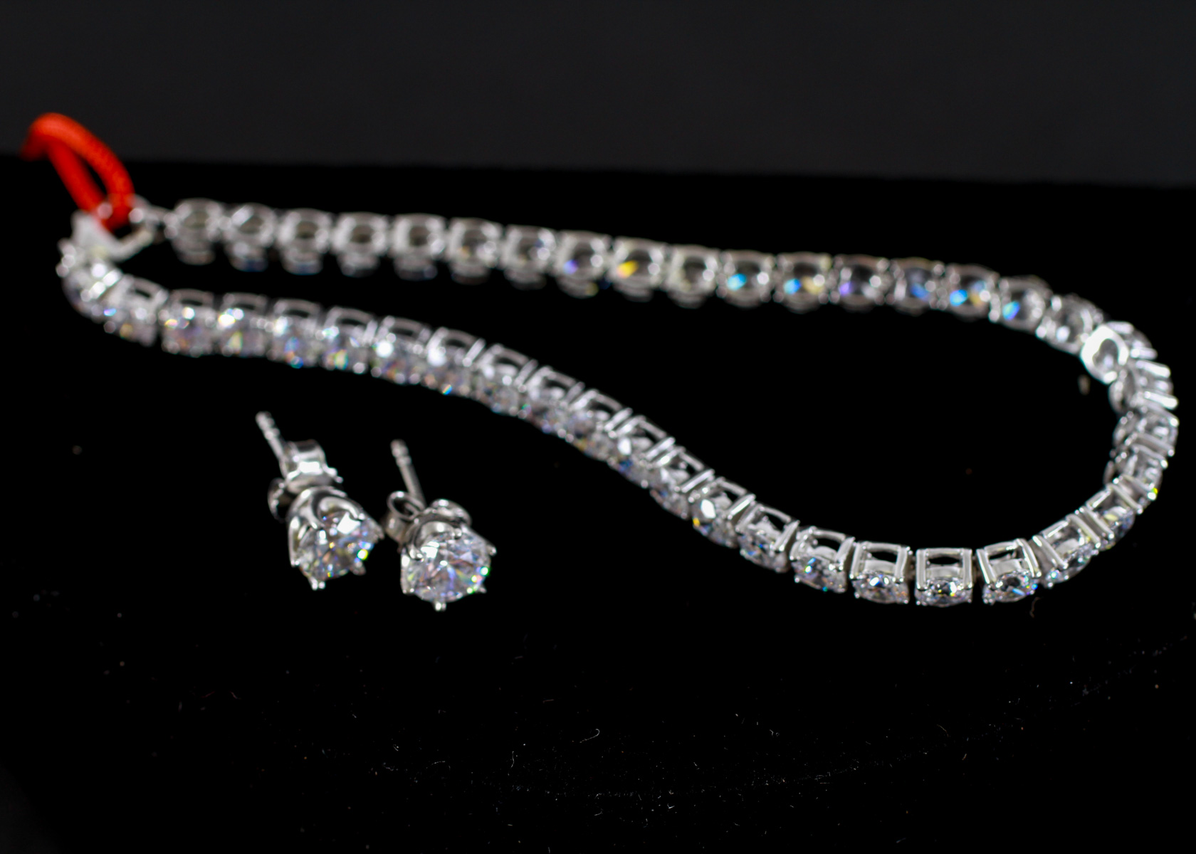 Swarovski Zirconia and Sterling Silver Earring and Bracelet Set