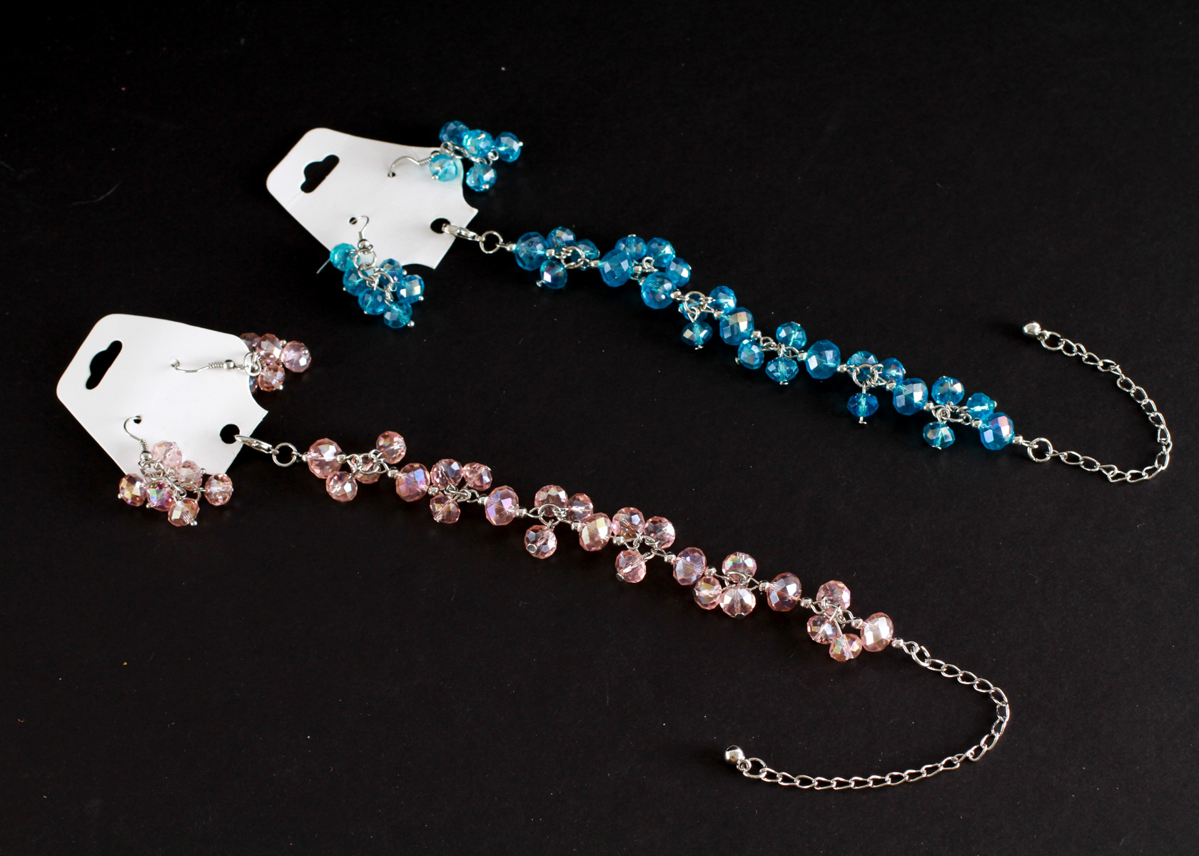 Pair of Accessory Sets with Faceted Bead