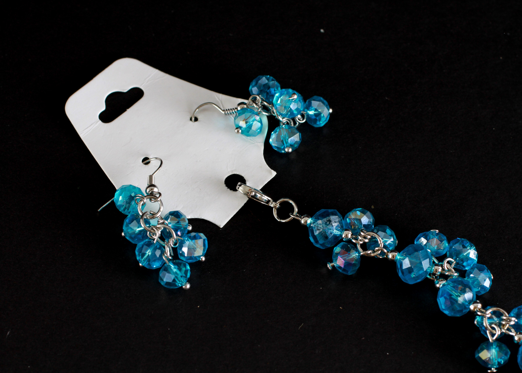 Pair of Accessory Sets with Faceted Bead