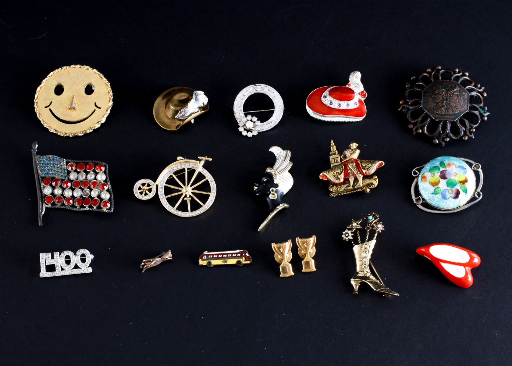 Assortment of Vintage Brooches